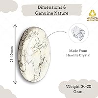Vista 2 de Howlite Worry Stone – Piedras de cristal para el pulgar para angustia, estrés, piedras de equilibrio relajantes y calmantes para meditación, alivio