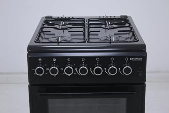 BlueFlame DG5403XBZB 50 cm Freestanding Dual Fuel Cooker With Double Cavity Oven - Black [Energy Class E]