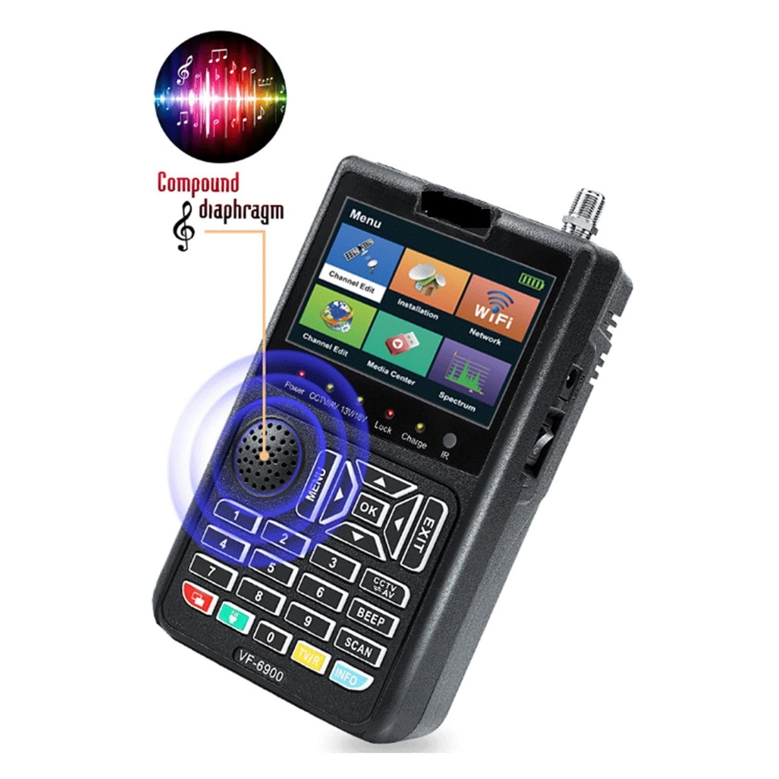 Cercatore di satelliti, Digital Signal Finder Schermo LCD DVB Receptor for QPSK Satellite Meter Messa in servizio dell'antenna di terra(VF-6900 PRO)