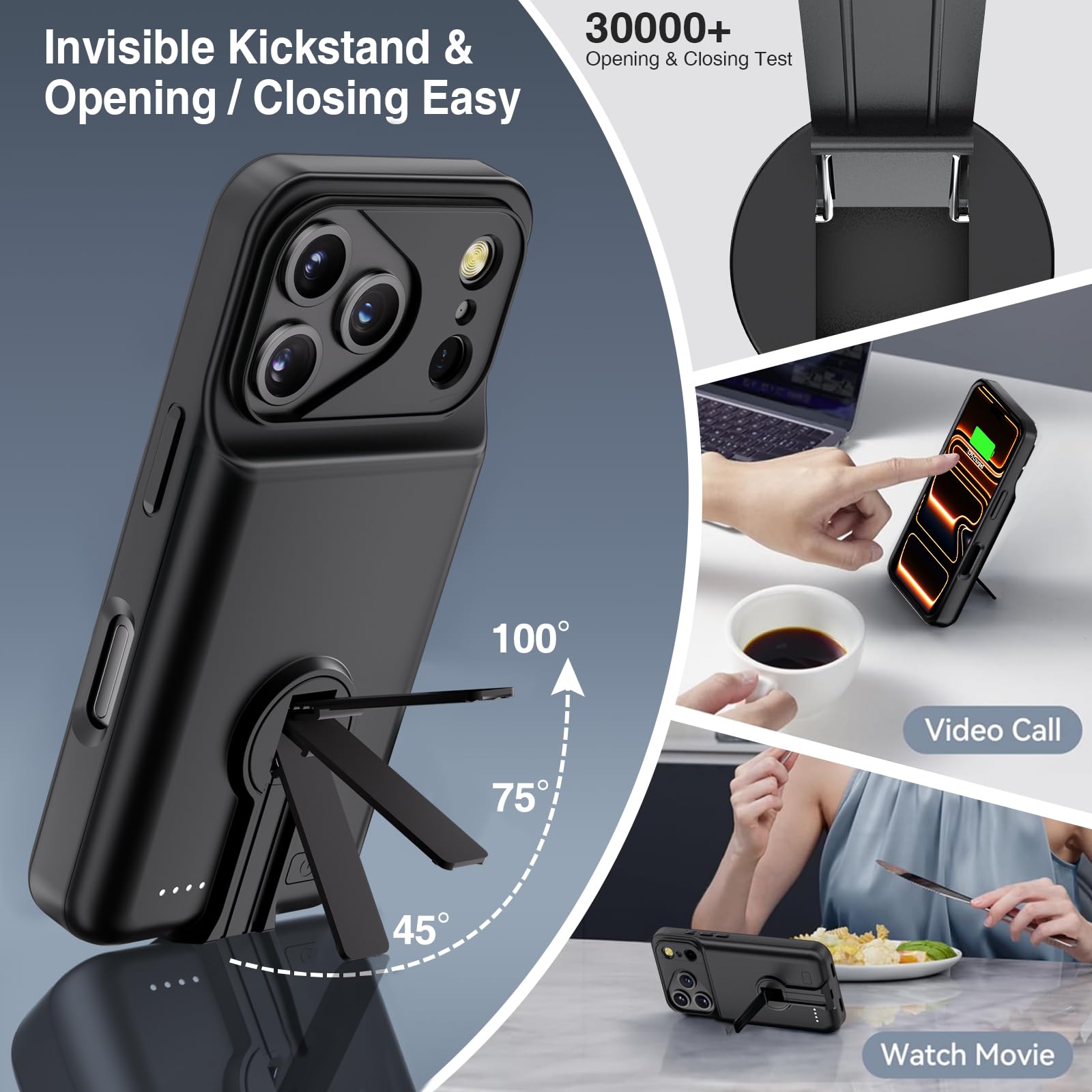 Amazon.com: BOPPS Battery Case for iPhone 17 Pro with Stand
