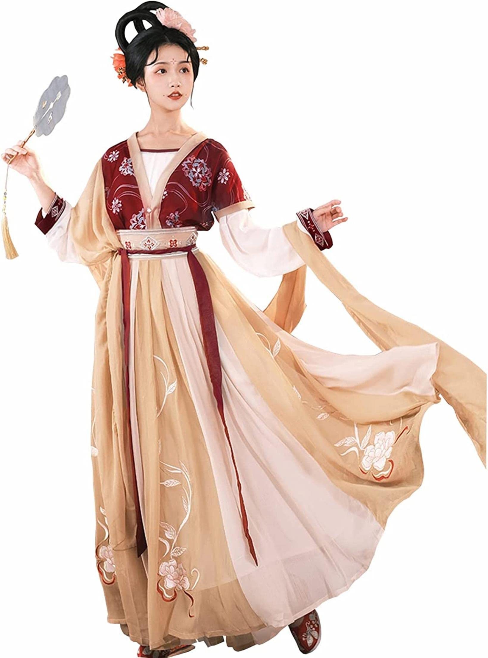 han-fu Chinki Starożytna wróżka han-fu Sukienka Kostium Festiwal Prezent Cosplay Gra na scenie Karnawał (Kolor: czerwony, rozmiar: duży)