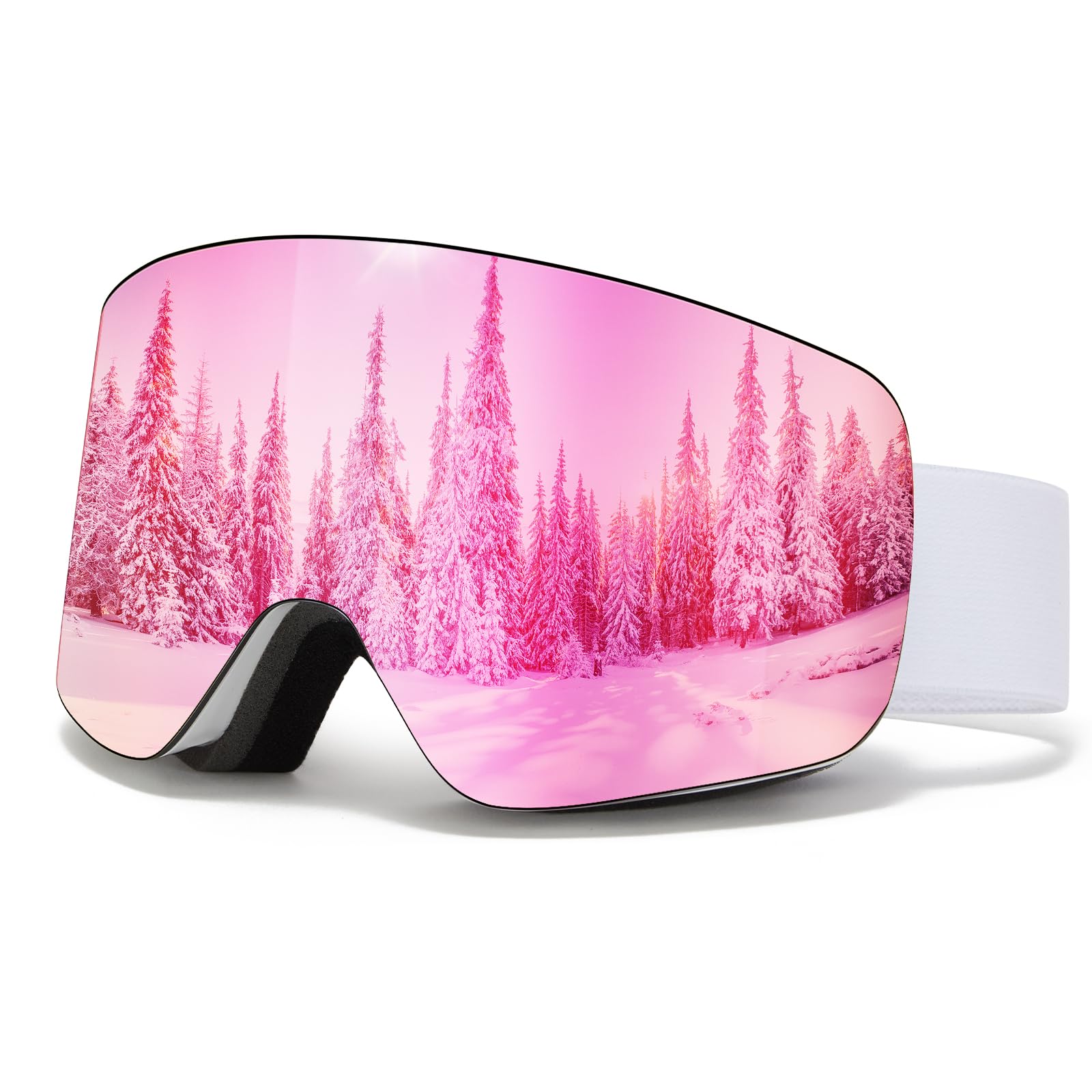 Occhiali da Sci,YH227 Maschera da Sci OTG per Unisex Anti-UV400 Anti Nebbia Antivento Antipolvere Occhiali da Neve per Ski Ciclismo Moto Sport All'aria Aperta