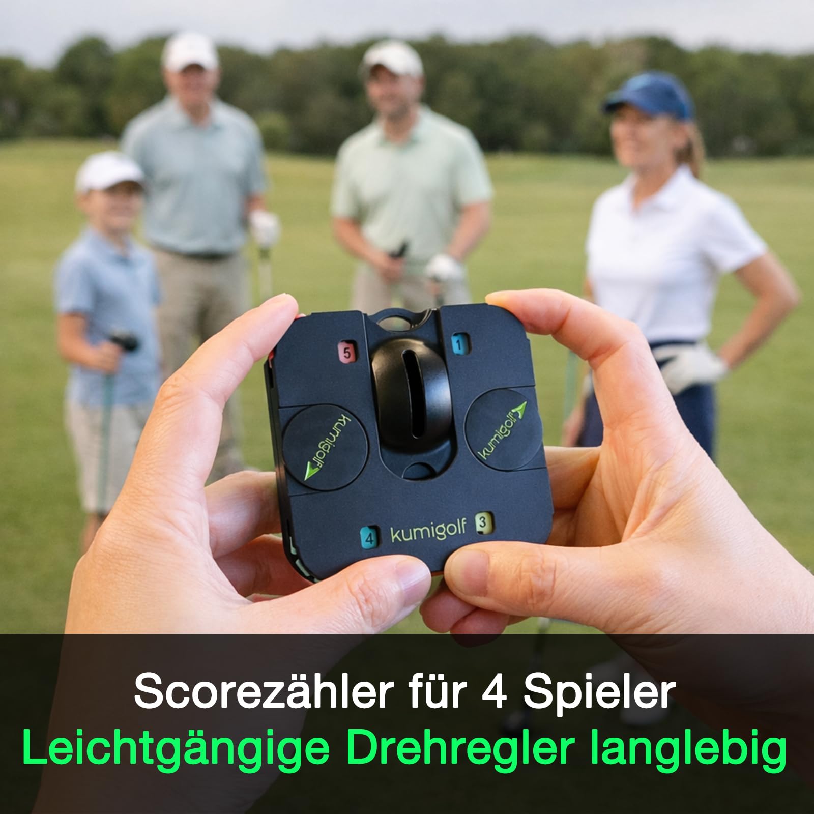 5-in-1 Golf Multitool Karte - Premium Golf Scorezähler für 4 Spieler, Golfschlag Zähler, Pitchgabel mit Ausrichtungshilfe, Magnetische Ballmarker, Griffauflage, Golf Zubehör Geschenk