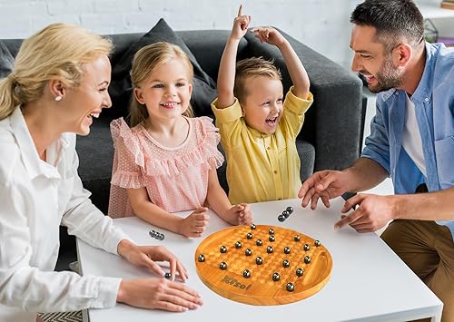 Miniatura 2 de Juego de ajedrez magnético de madera, juego de ajedrez magnético con tablero de ajedrez de madera dura y 30 bolas magnéticas, juego de mesa de viaje