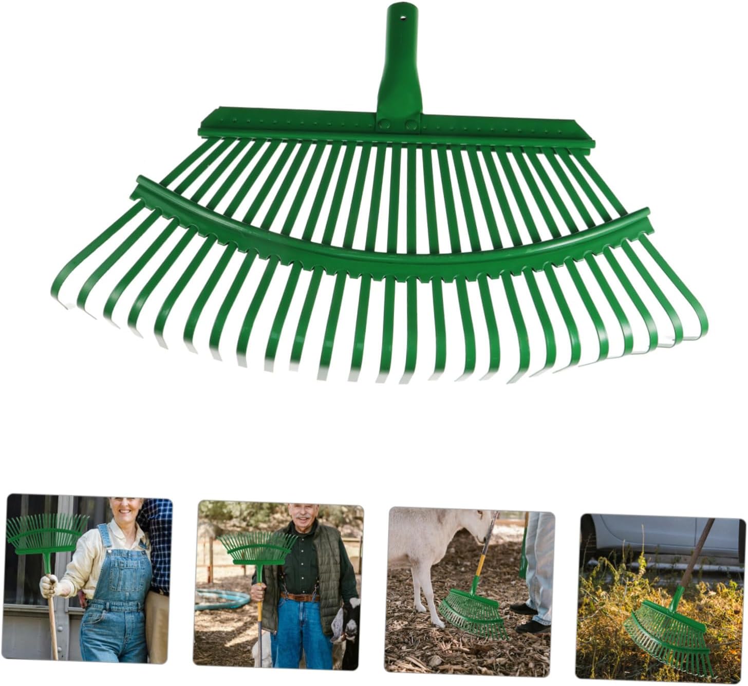 TOYANDONA Heavy Duty Garden Leaf Rake with Tooth Thick Flat Tines for Efficient Lawn and Shrub Cleaning Outdoor Gardening Tool for Quick Leaf Removal and Maintenance