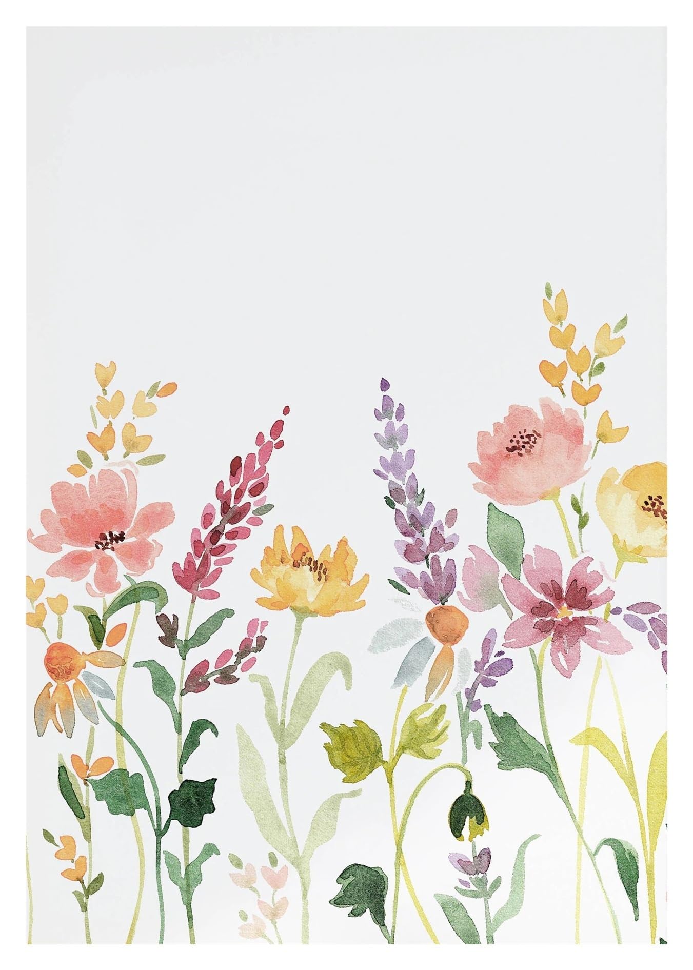 XENITE Wall Art Canvas Prints Watercolor Wildflower Watercolor Botanical Flower Poster Prints Plant Boho Wall Art Canvas Painting Pictures Living Room Decor(C,40X50cm)