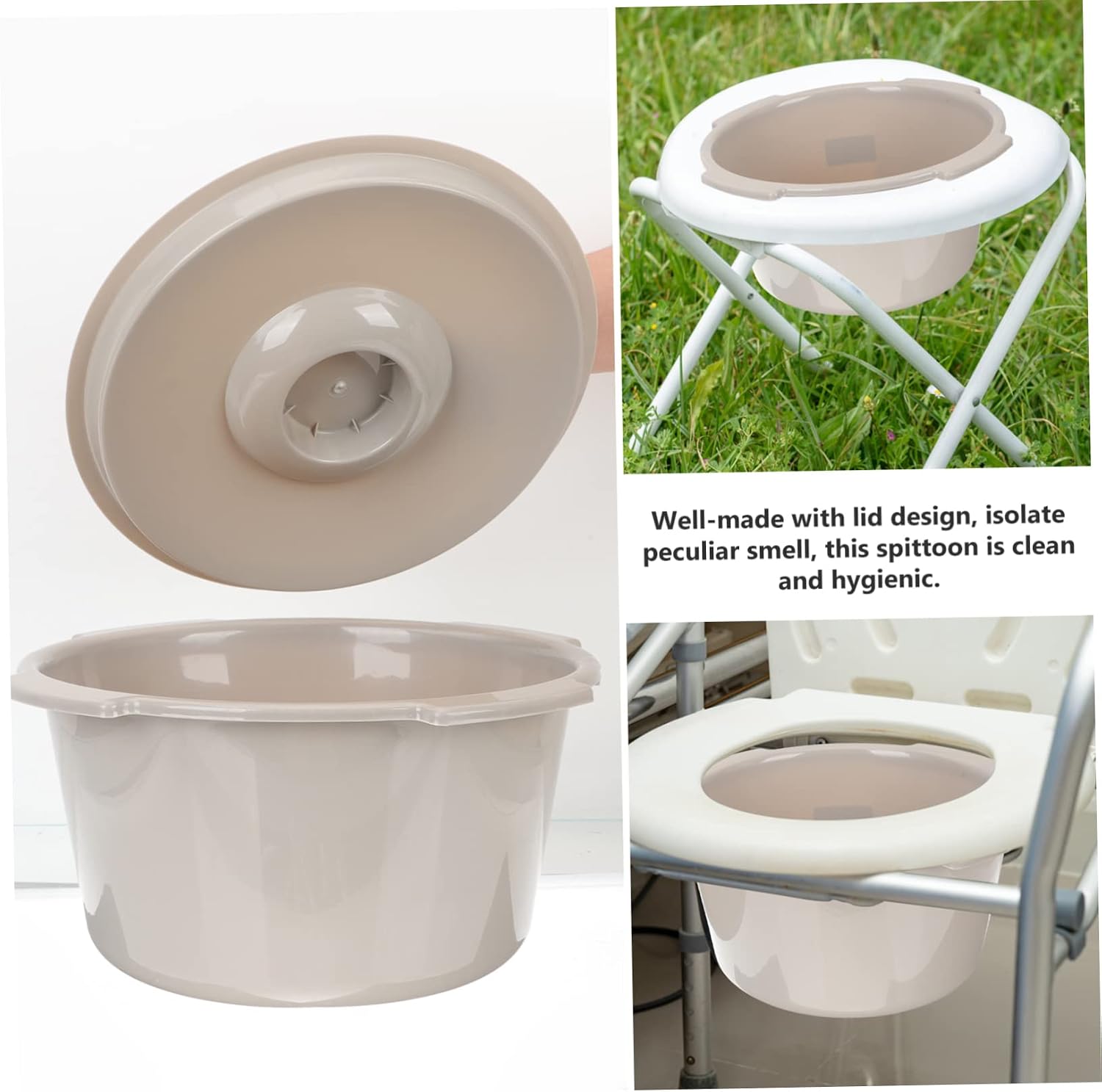 Elderly Commode Potty Chair with Thickened Lid Portable Chamber Pot for Seniors Pregnant Women Durable Urinal Bucket for Home Car and Camping Use