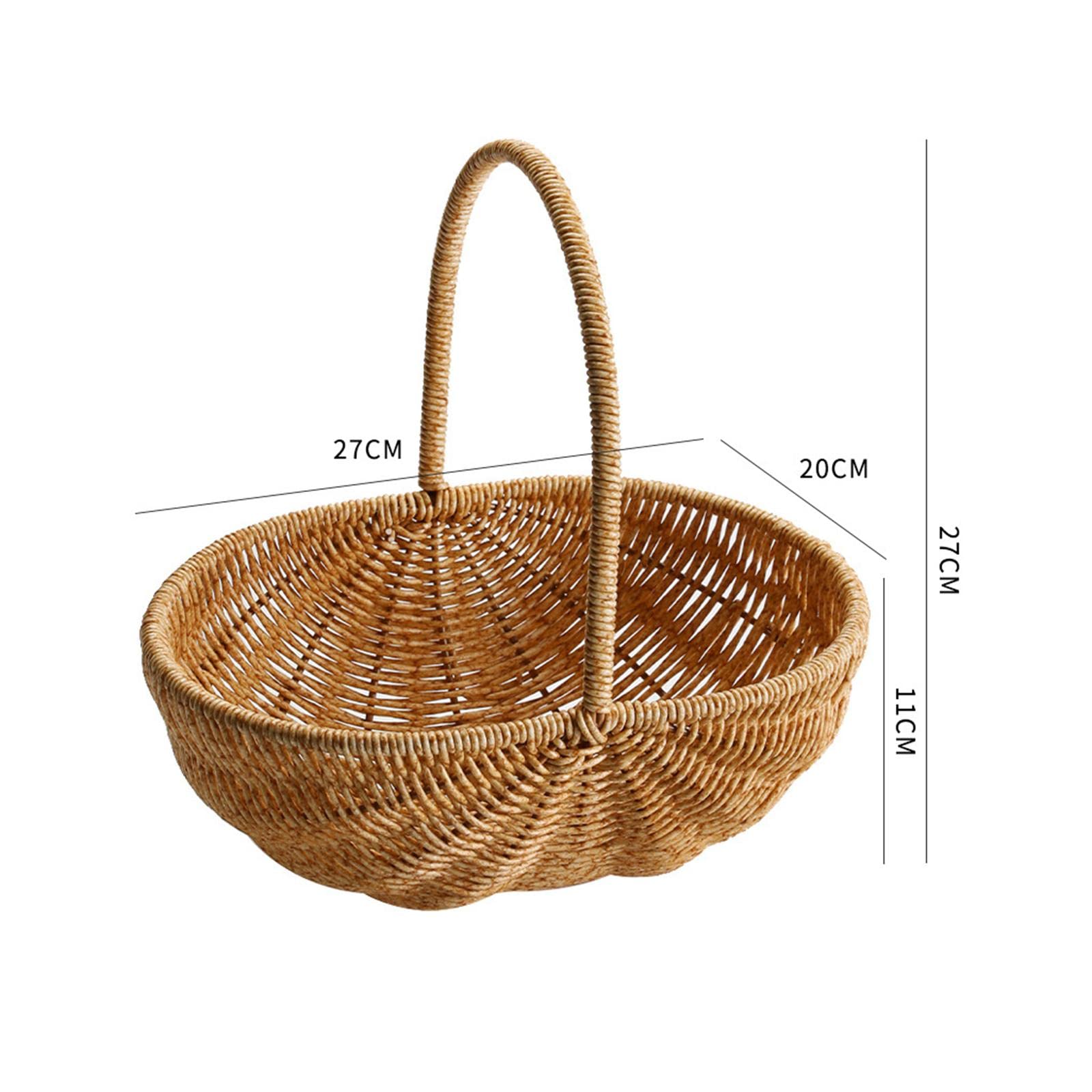 Cestino Rustico per Fiori, Cestino Decorativo per Ragazze, Cestino per Caramelle, Cestino per, Cestino Portaoggetti Intrecciato, Organizer Pe, 27 cm x 27 cm x 20 cm