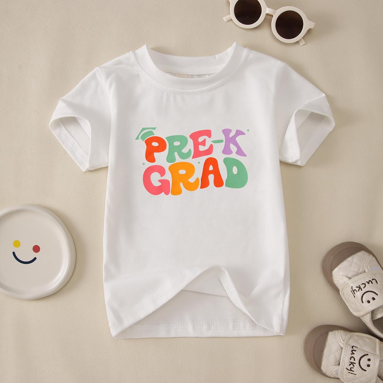 IZYJOY Toddler Girls Pre-K Grad Shirt Kindergarten Here I Come T-Shirt Last Day of School Tee Kids Preschool Graduation Tops