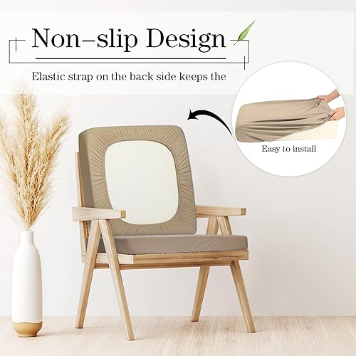Miniatura 30 de Newwiee Funda de cojín, para cojín de asiento de sofá o sillón, 8 unidades, elástica, para sofá, muebles de patio y exteriores, de repuesto, suave