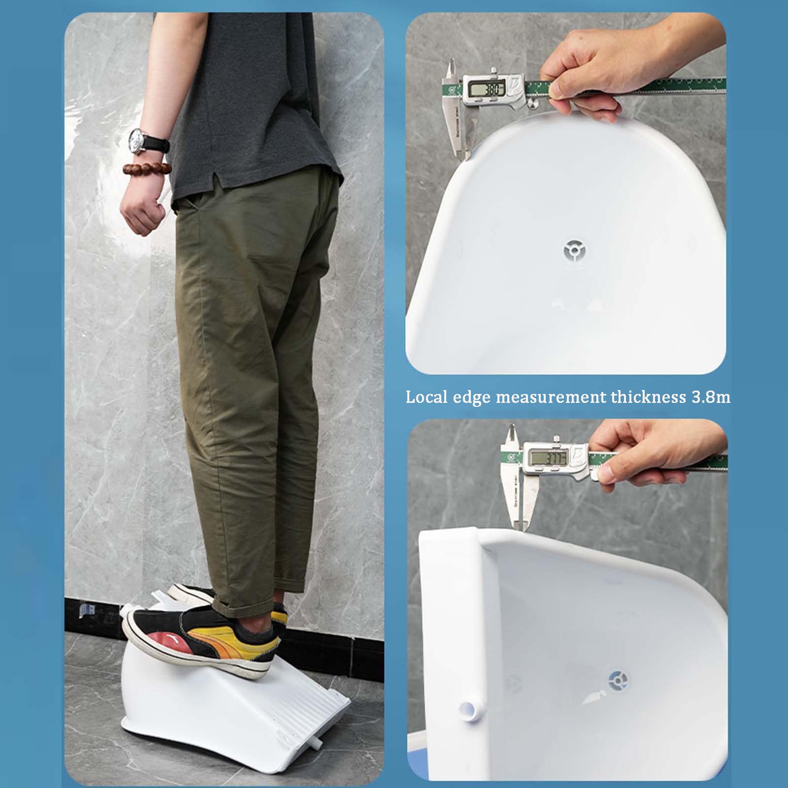 NILoykg& Urinarios De Plástico De Montaje En La Pared para Hombres, Orinales Simples Eficiencia De Lavado De Inodoros Públicos Urinarios, Urinarios Sin Agua con Manguera,Blanco,Surface Mounted