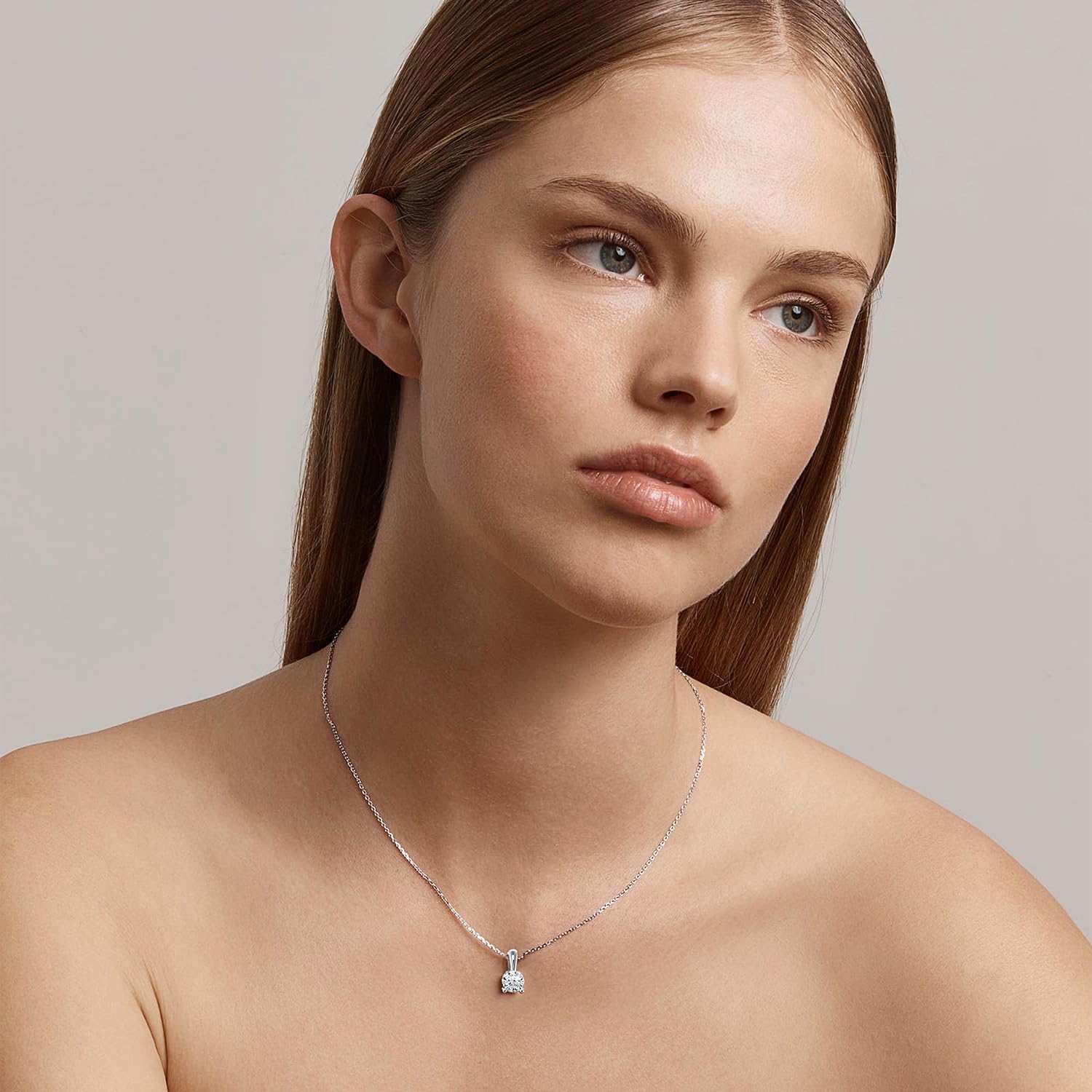 Moissanite Pendant Necklace for Women, 6mm 0.55Ct D Color, VVS1, 925 Sterling Silver, Solitaire Pendant Moissanite Necklace for Wife Mom Girlfriend Birthday Anniversary Valentines Christmas Gift - Image 3