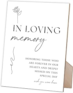 In Loving Memory Wedding Sign, Wedding Memorial Sign, Funeral Decorations, Wedding Decorations, Wedding Table Decor, Sympathy Gifts for Loss of Loved One, White Simple Style Wood Sign,2