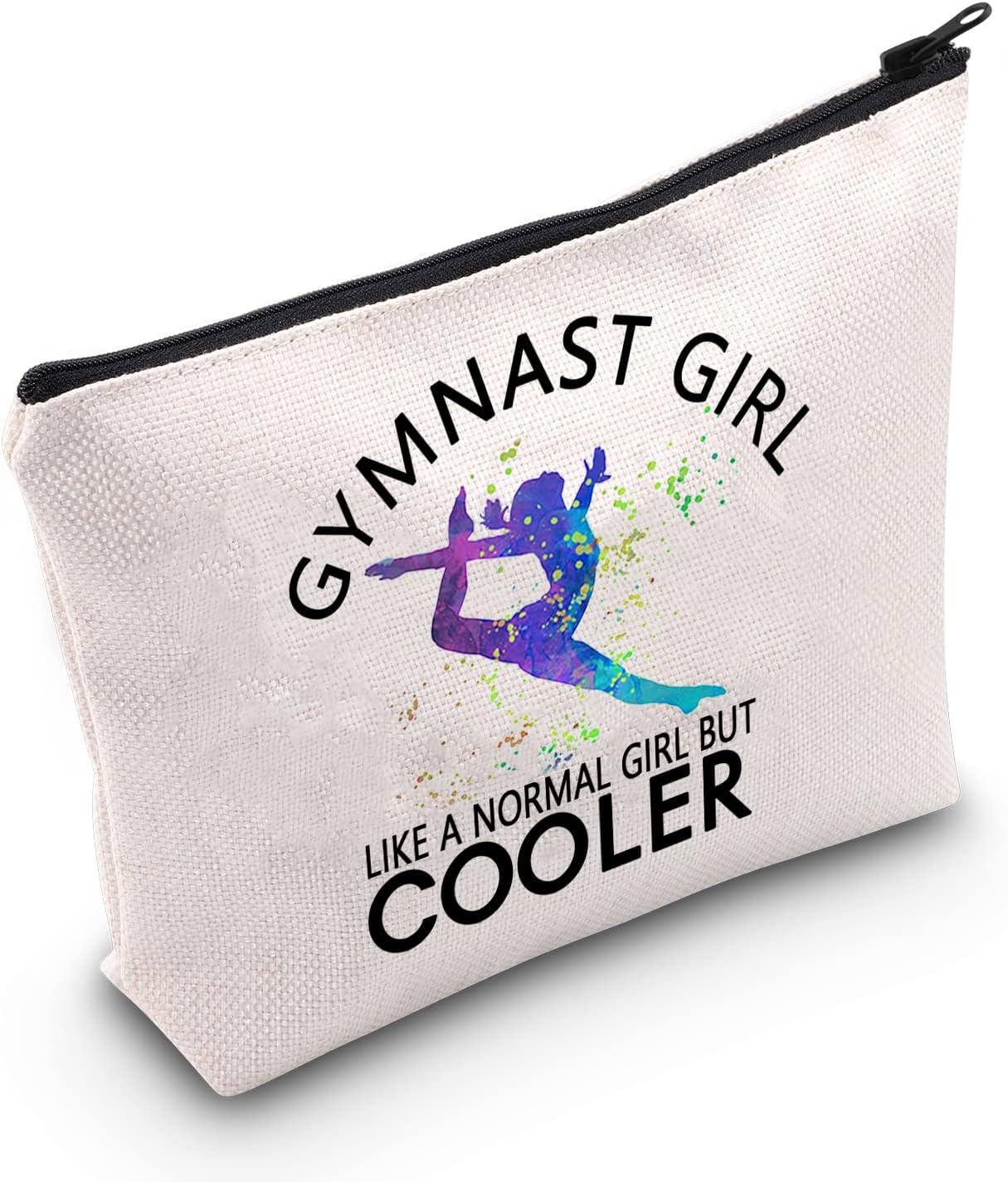 Gymnastics Gift Gymnast Girl Makeup Bag Gymnastics Survival Kit Zipper Pouch Gymnast Girl Like A Normal Girl But Cooler Cosmetic Bag for Gymnast Lovers (U.Gymnast Girl)