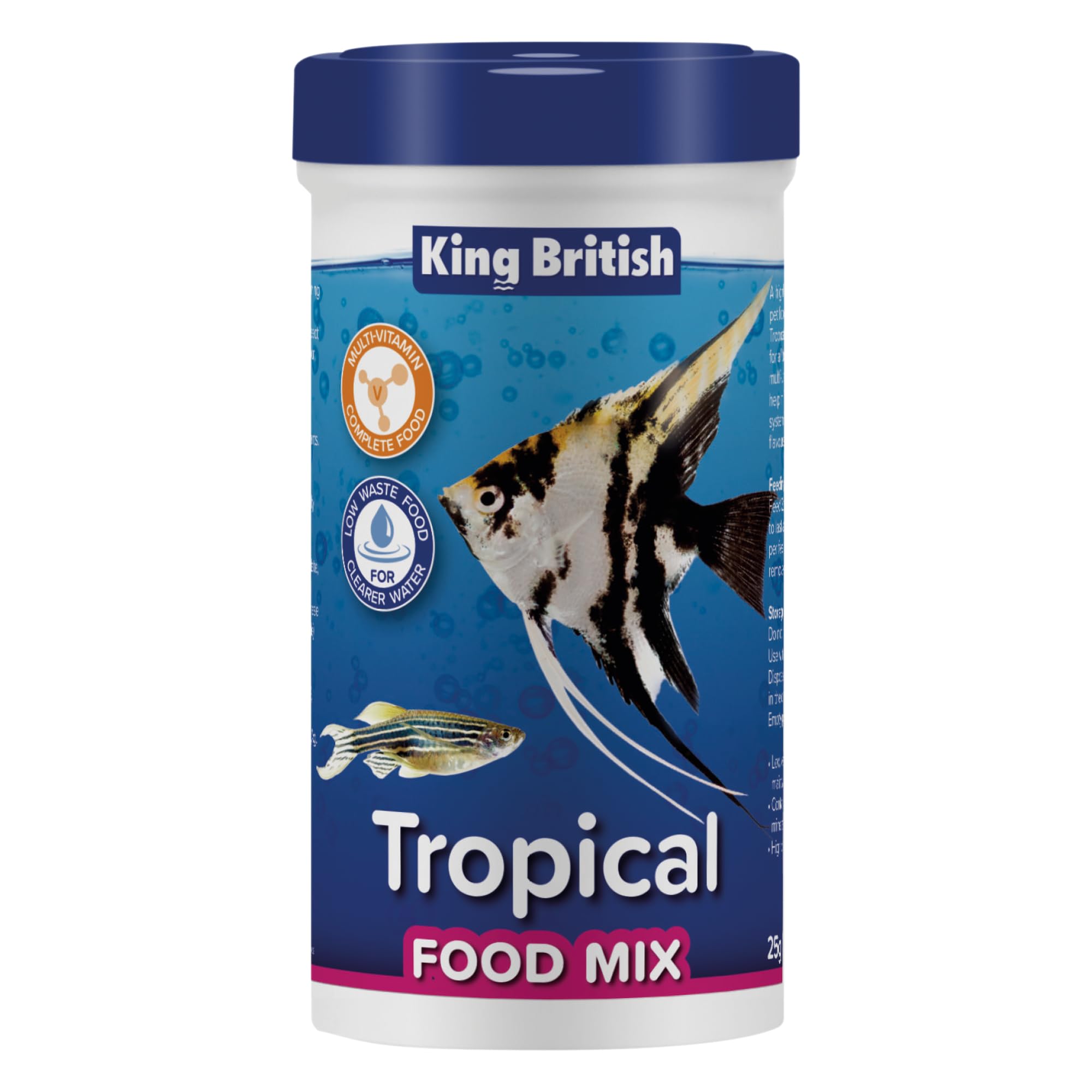 King British β Tropical Food Mix, 25g β For all Tropical Fish β Multi-Vitamin Complete Food β Low Waste Formula β Helps Maintain a Healthy Immune System