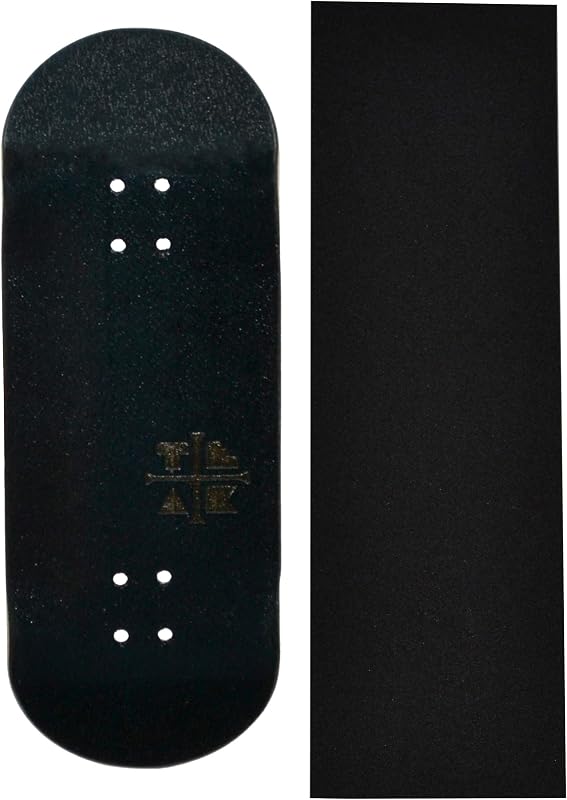 Teak Tuning Prolific Wooden Fingerboard Deck, Black Mamba - 34mm x 97mm - Handmade, Pro Shape & Size - Five Plies Wood Veneer - Includes Prolific Foam Tape