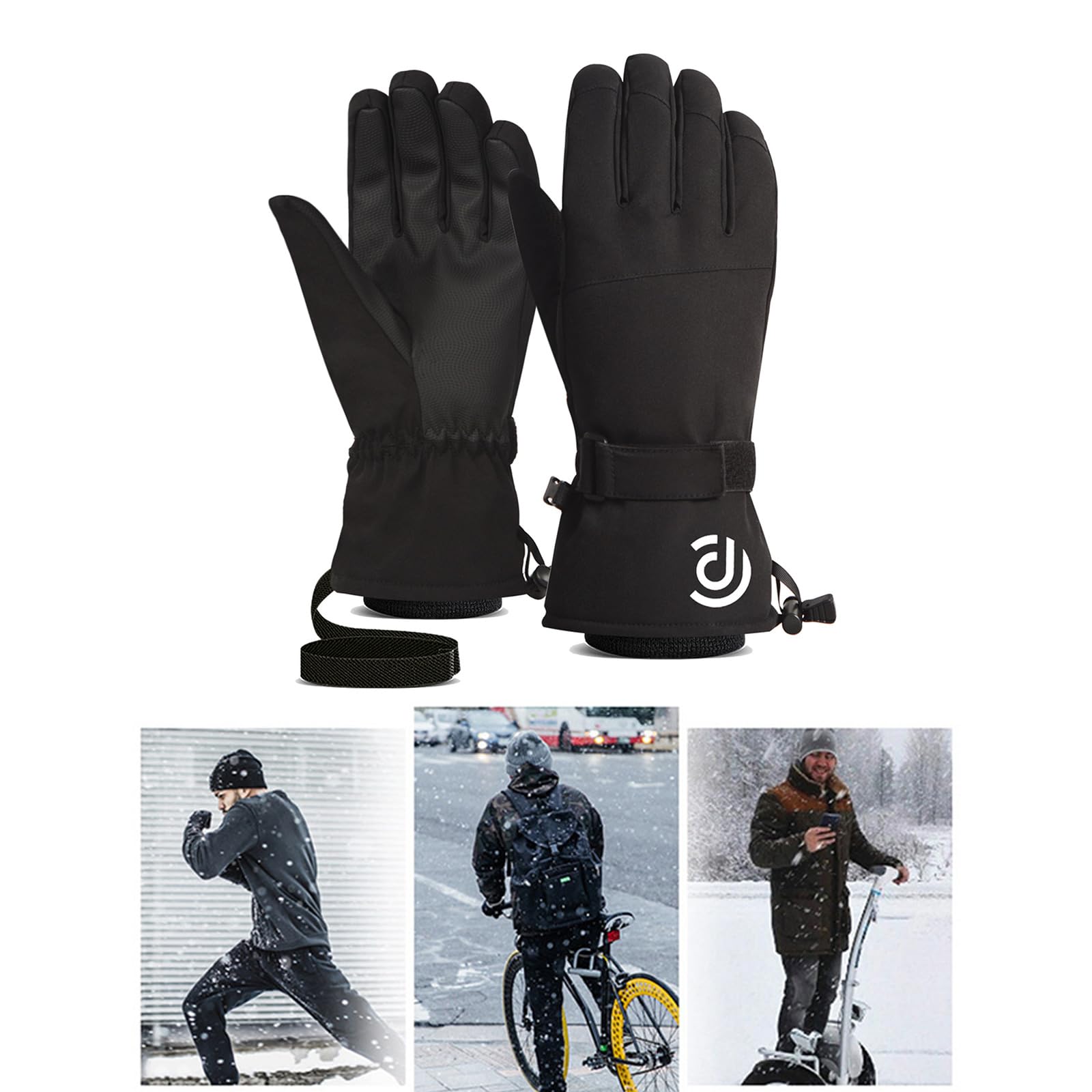 Laikoutd Windproof Warm Gloves Winter Ski Gloves Insulated Warm Snow Gloves for Outdoor Work Cycling Motorcycle Snowboarding
