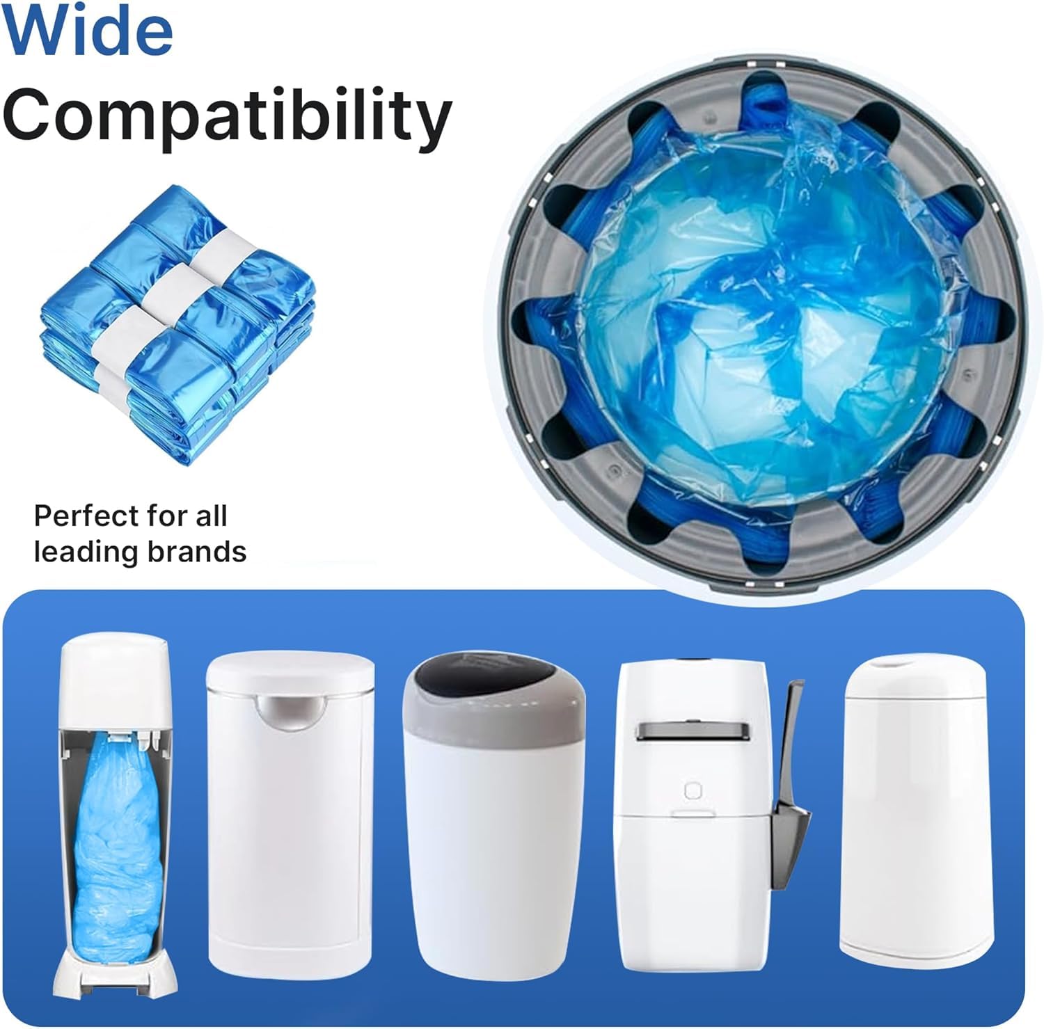 20 Pack Nappy Bin Refill, Diaper Bin Pail Disposal Bags 4.5m long, Scented Refills Diaper Pail Disposal Sacks - Image 3