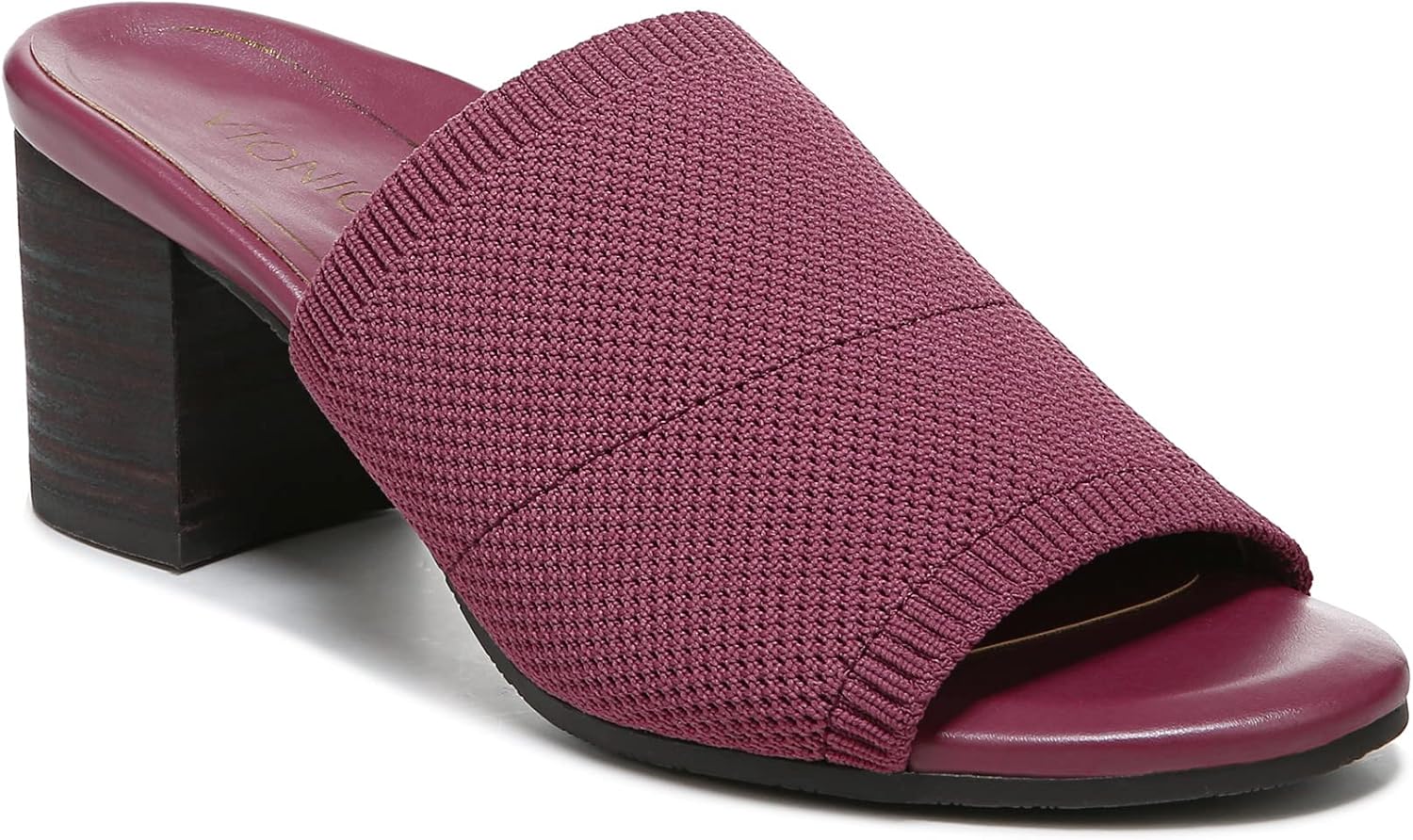 Vionic Women's Papaya Fleur Heeled Knitted Sandal - Supportive Ladies Sandals That Include Three-Zone Comfort with Orthotic Insole Arch Support, Medium Fit Sandals for Women