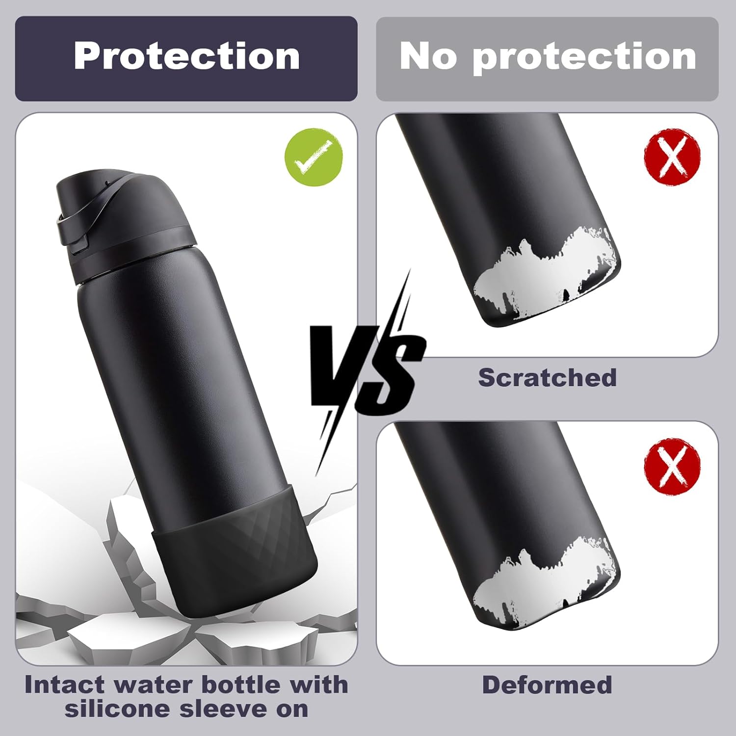 Silicone Boot for Owala Water Bottle 24 oz 32 oz 40 oz, Anti-Slip Protective Sleeve for FreeSip/Twist/Flip Stainless Steel Water Bottles Accessories - Image 3
