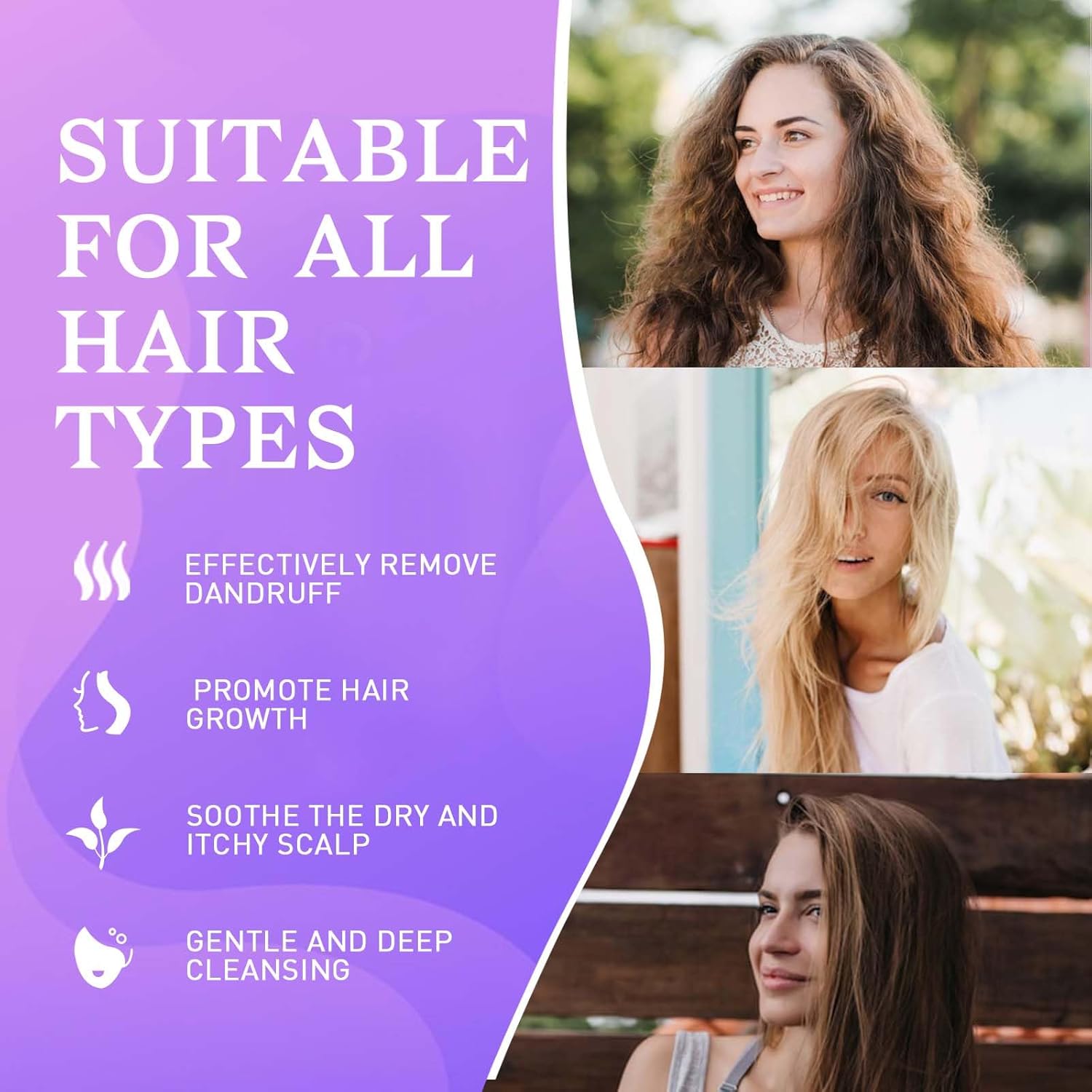 Dandruff Shampoo And Conditioner Set for Women & Men,Deep Cleanser - Purple Dandruff and Dry Itchy Scalp - Therapeutic Grade - Helps Promote Hair Growth - 16.9 Fl Oz