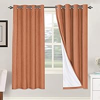 Vista 54 de H.VERSAILTEX Cortinas 100% opacas con aislamiento térmico, texturizadas, de lino, con bloqueo completo de calor y luz, para sala de estar