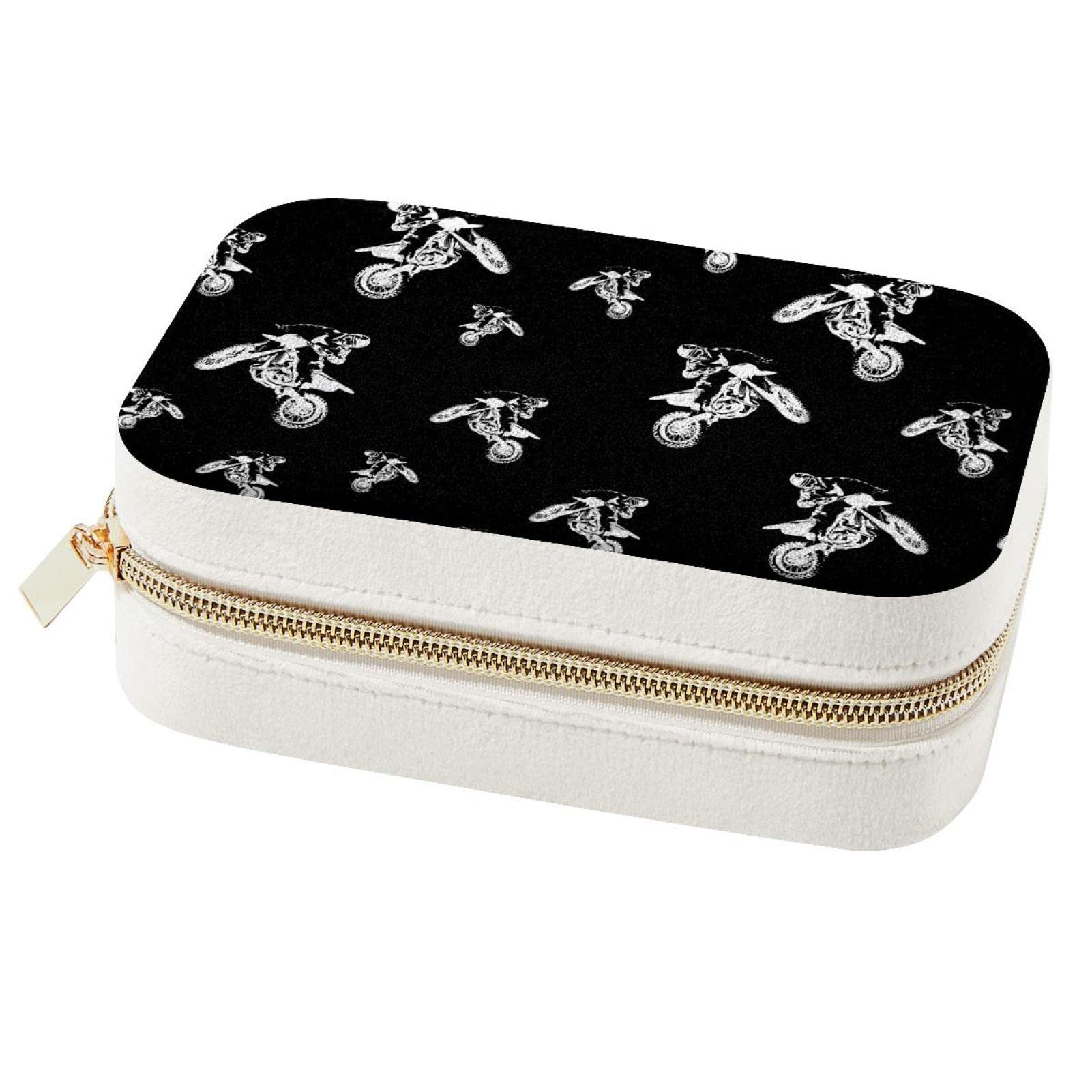 Boîte à bijoux portable pour moto et voyage avec rangements bagues et colliers