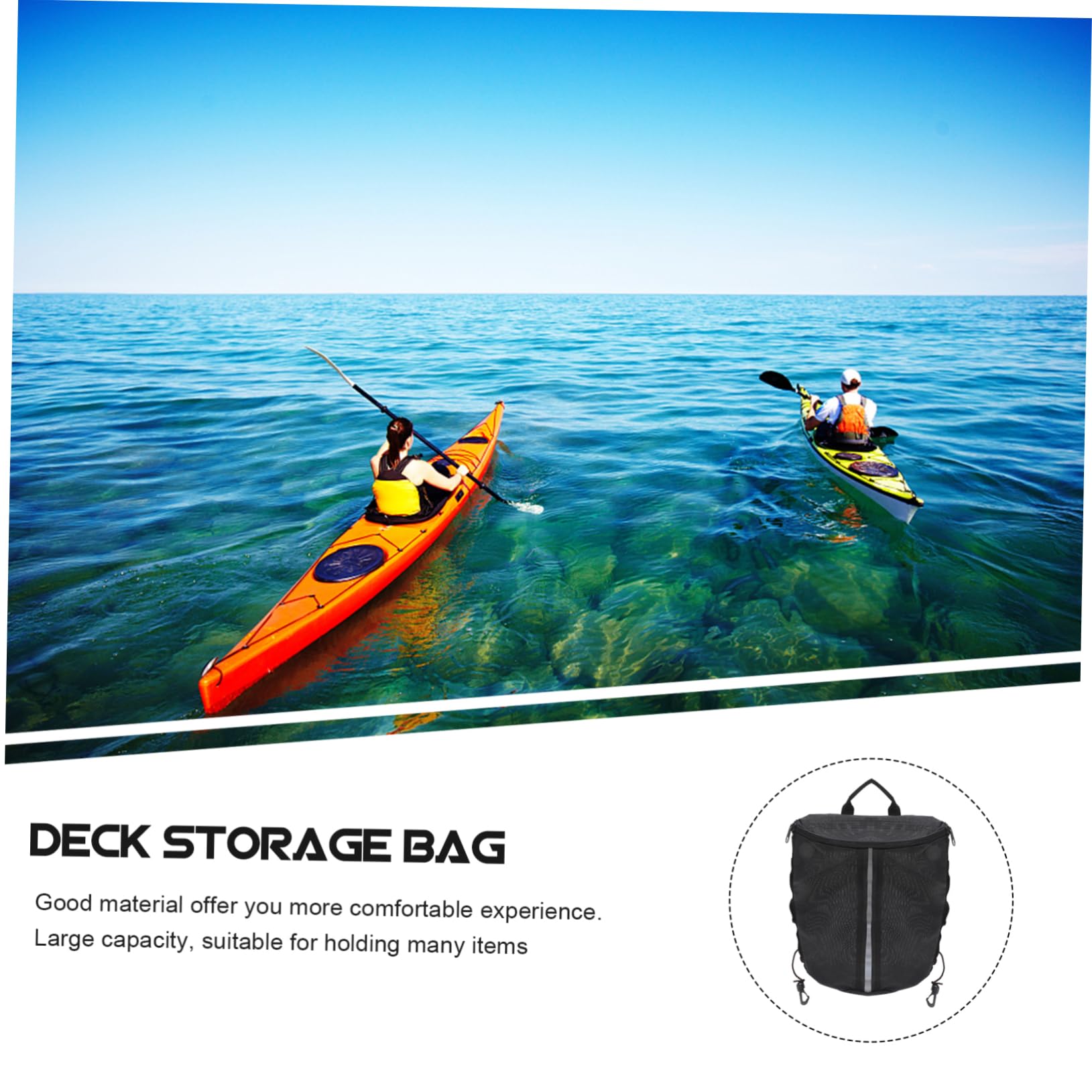 VANZACK Decktasche für Kajak und Paddleboard Große Kapazität Reißverschluss Leicht zu Ziehen und Verstauen für Sportaufbewahrung | Reißverschluss, Leichtes Packen, für Surfboard und Kajak, Wasserabweisende Ausführung