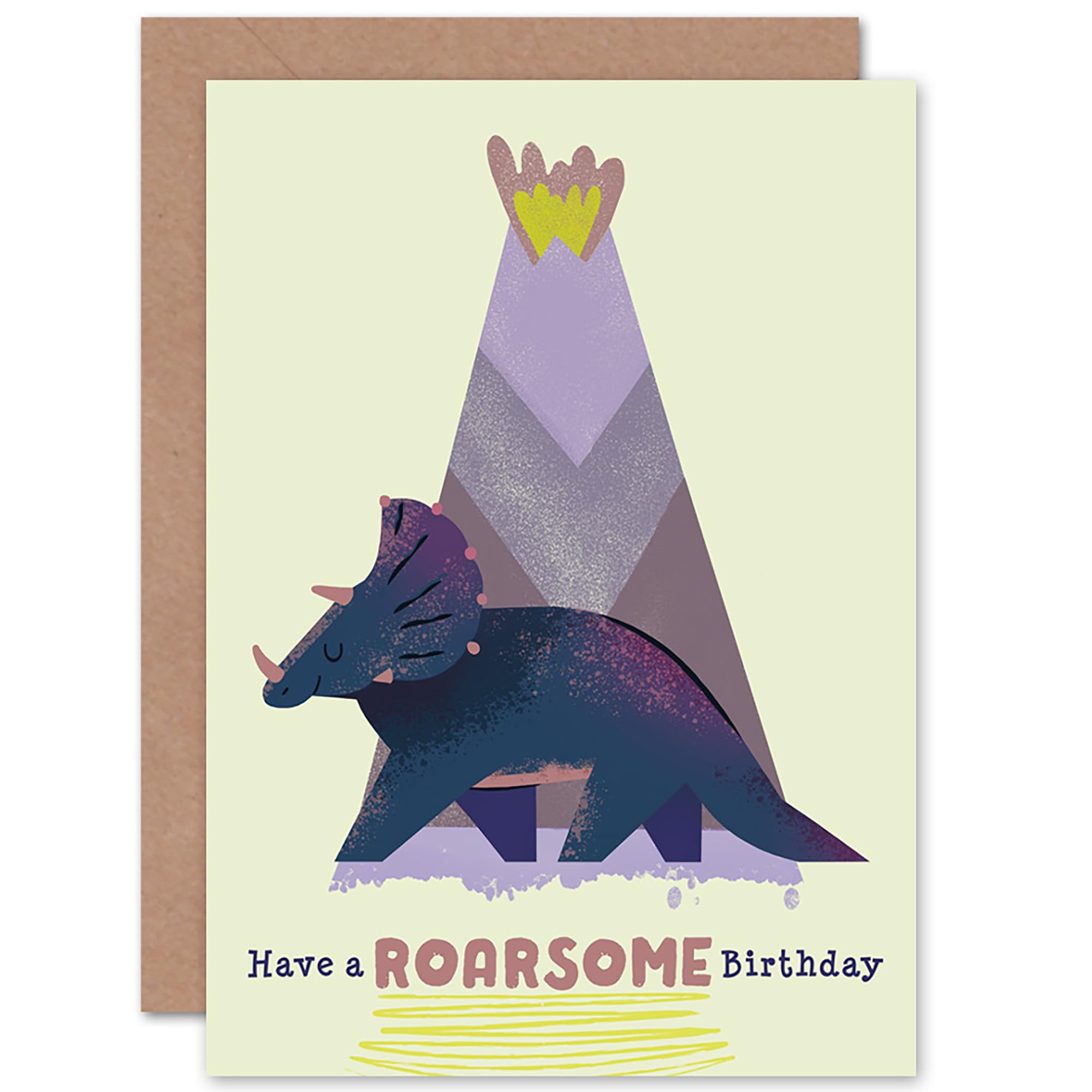 Wee Blue Coo Dinosaur Boys Birthday Card Triceratops