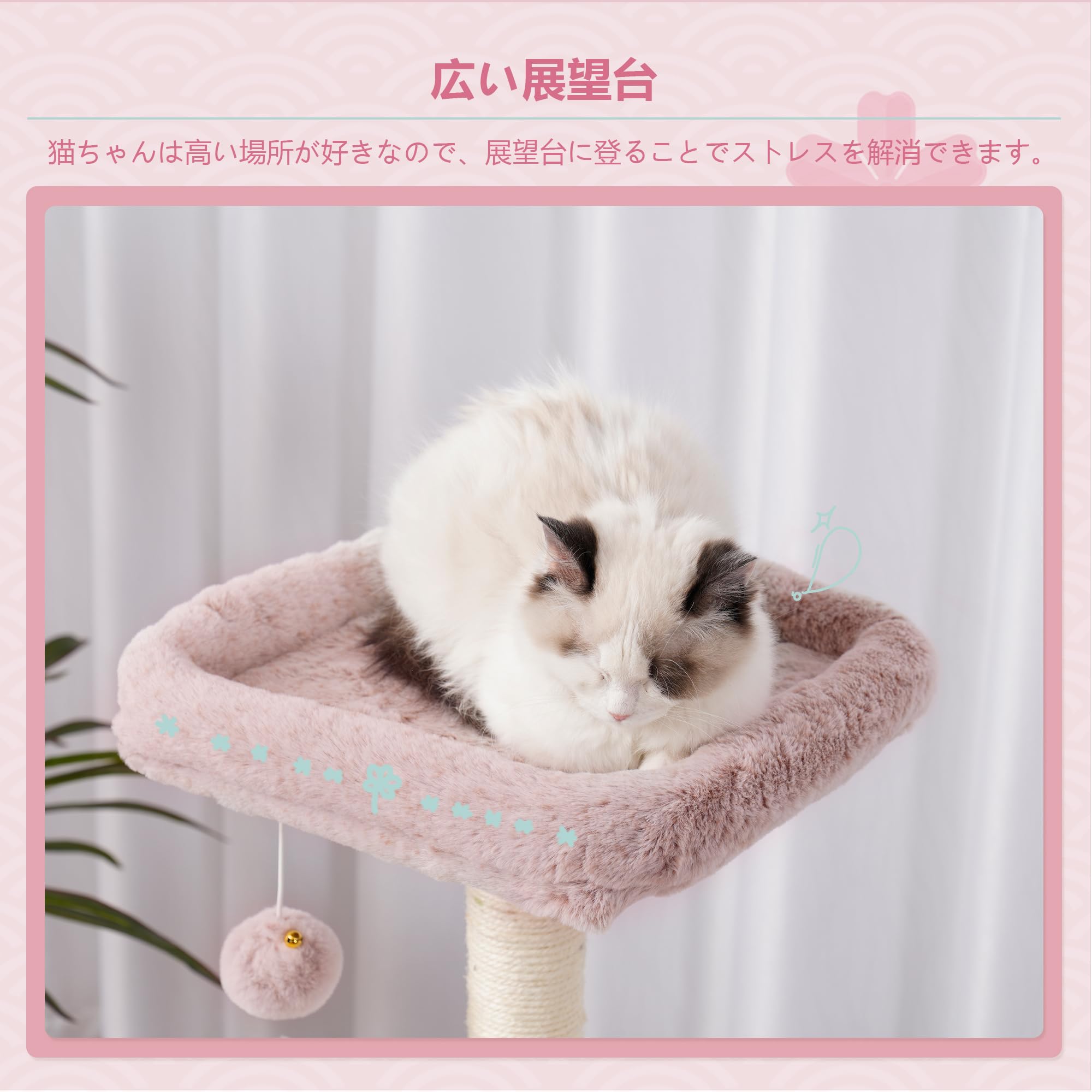 Amazon | Heybly ミニキャットタワー 子猫や体の小さな猫に最適 超