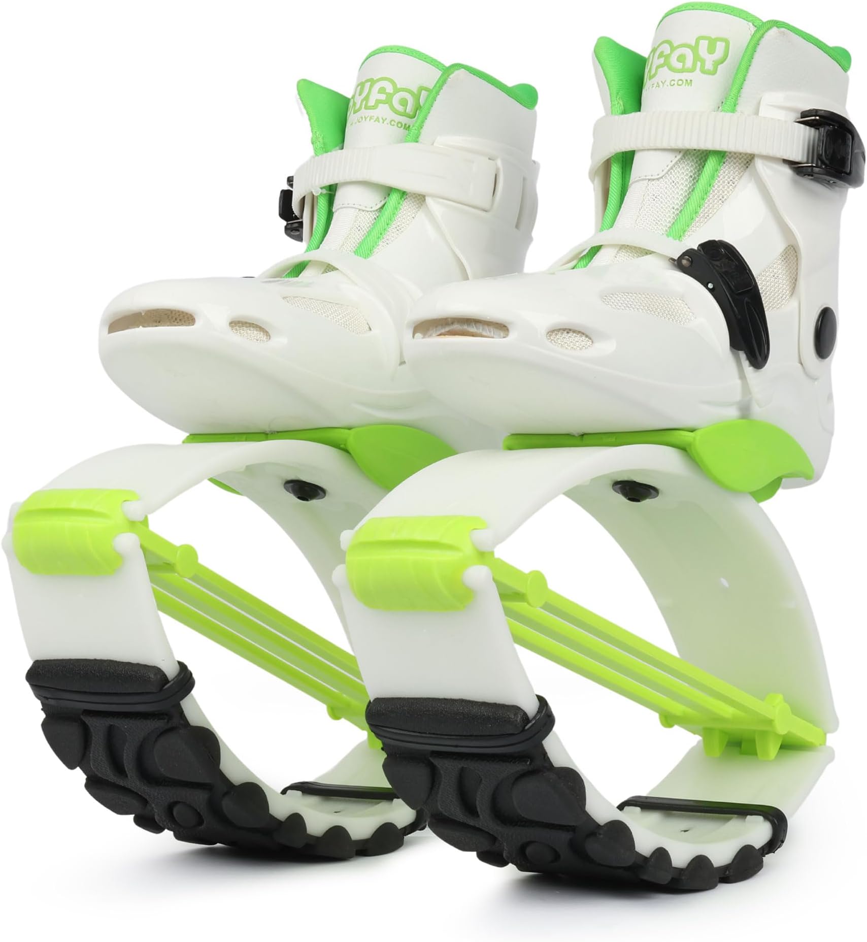 JoyfayJump Shoes for Men Adults- Fitness Bouncing Shoes for Exercise and Fun - 2 Buckles (X-Large, Green/White)