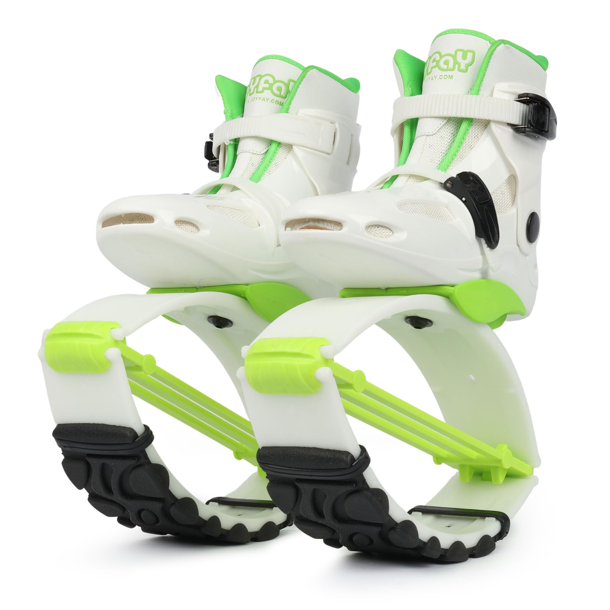 JoyfayJump Shoes for Men Adults- Fitness Bouncing Shoes for Exercise and Fun - 2 Buckles (X-Large, Green/White)
