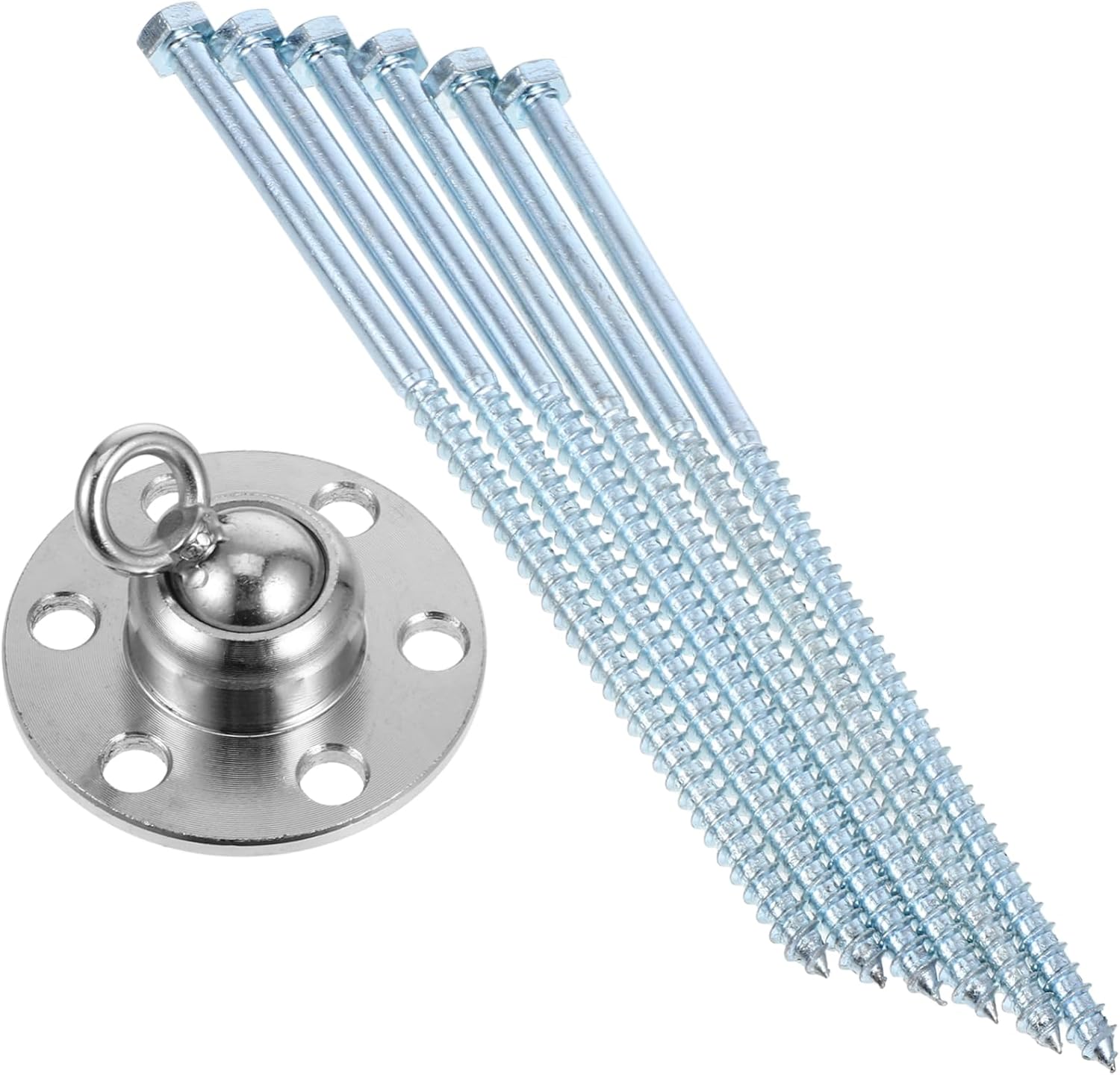 ibasenice 1set Heavy Duty Dog Tie Out Stake Set Swivel Ground Anchor for Dogs Cats Portable Reusable Leash Stake for Camping Training Outdoor Activities Includes Anchors