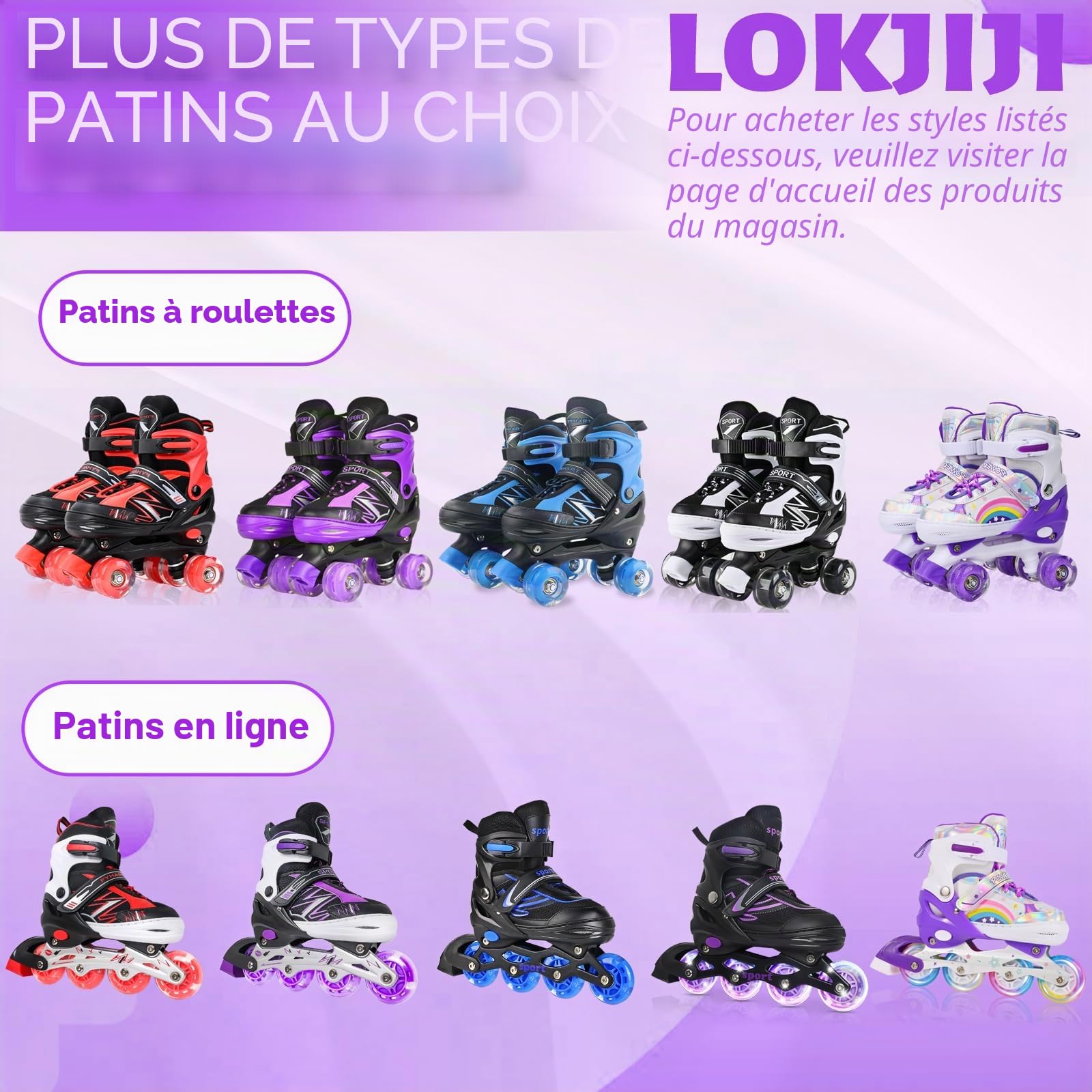 Patins à roulettes en Ligne Réglables pour Enfants Filles Garçons Débutants, Rouge & Violet Patins à Roues en Ligne pour Enfants et Adolescents pour Intérieur Extérieur Sport