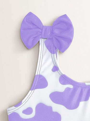 Miniatura 3 de WDIRARA Traje de baño de una pieza con estampado de vaca para niña