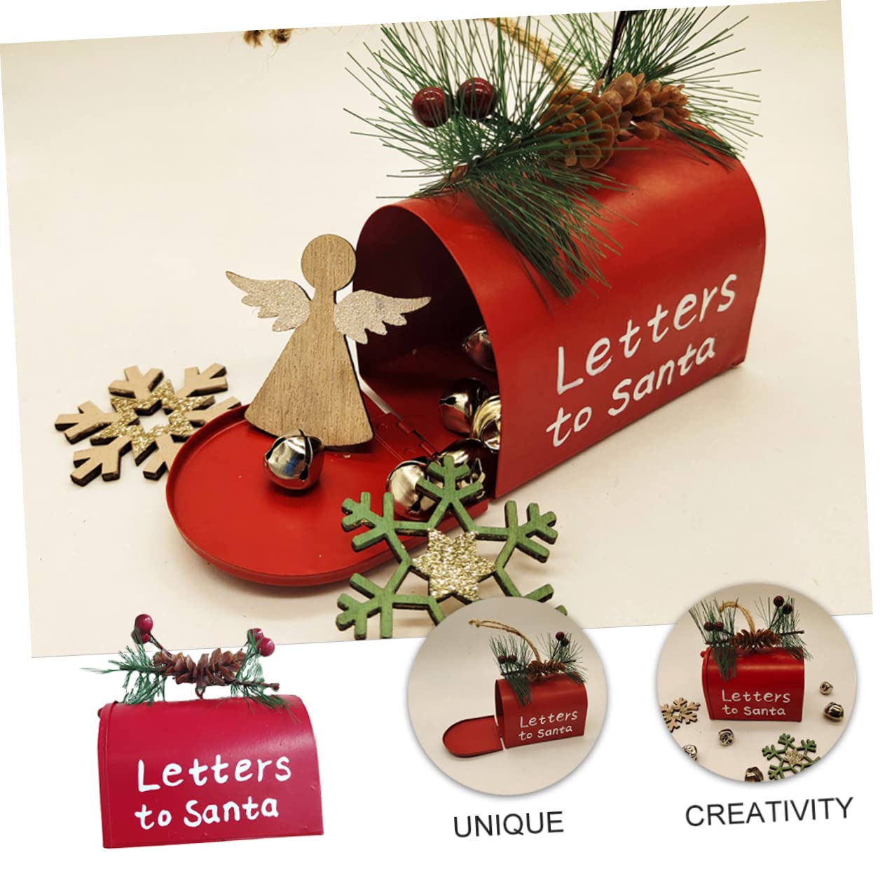 Amosfun 8 Pz decorazione cassetta postale in ciondolo natalizio addobbi per alberi di natale christmas tree decorations regalini natale addobbi natalizi decorare di natale