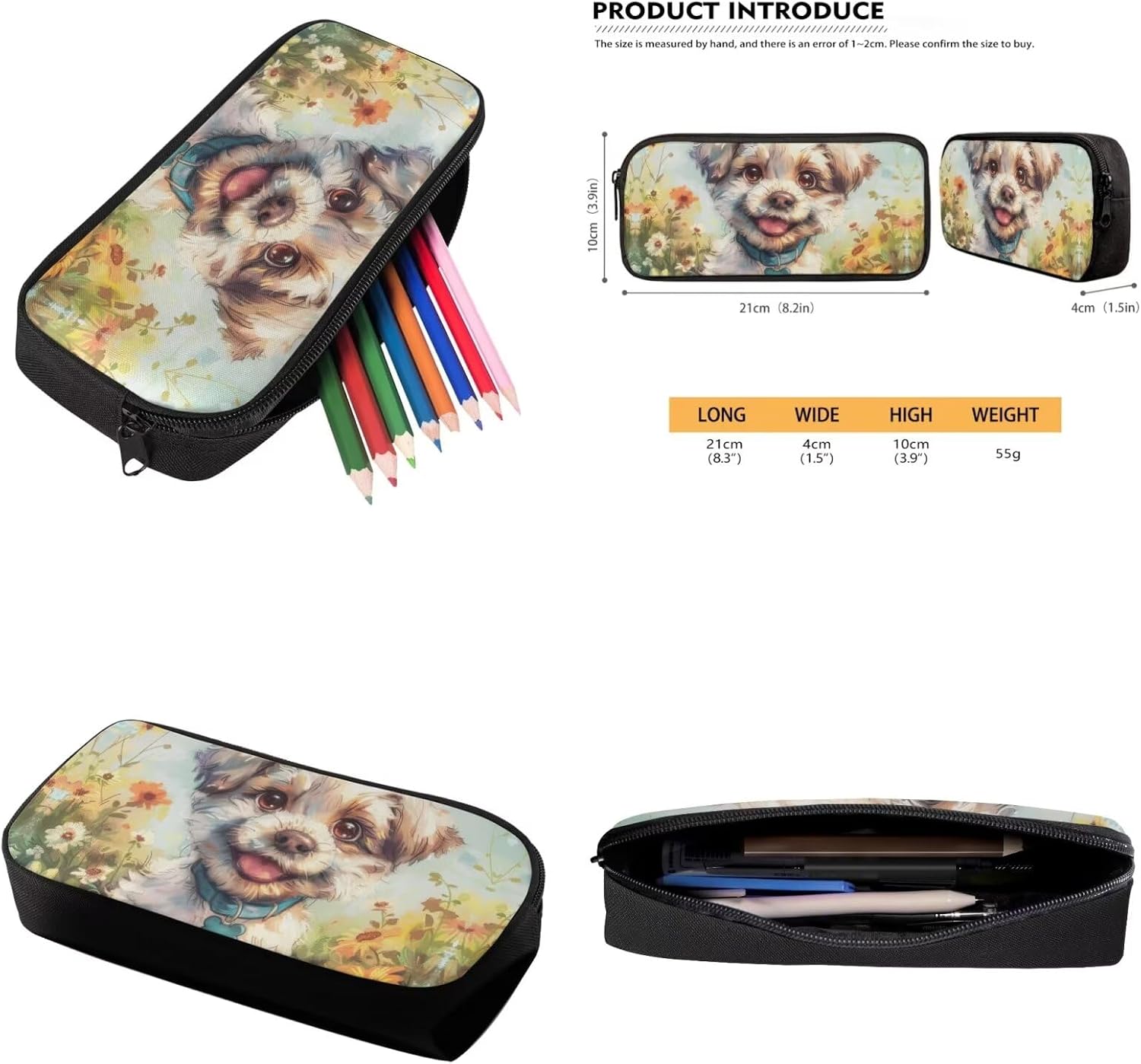 Kids Backpacks Set West Highland White Terrier Dog Backpack for Girls Boys Insulated Lunch Bag with Carrying Straps Trendy Pencil Case for Pen Erasers Novelty Water Bottle Holder