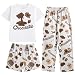CA-Girls 3pcs letter pjs brown 12T