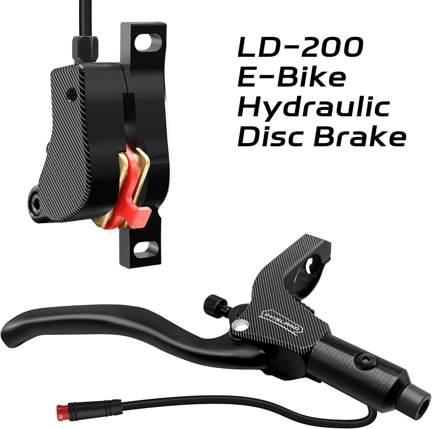 LD-200 2-Pistons Hydraulic Disc Brake Set for ebike,2-PIN Power-Off Electric Bike Hydraulic Brake kit，Hydraulic Brake Kits with mounting Tools and Screws