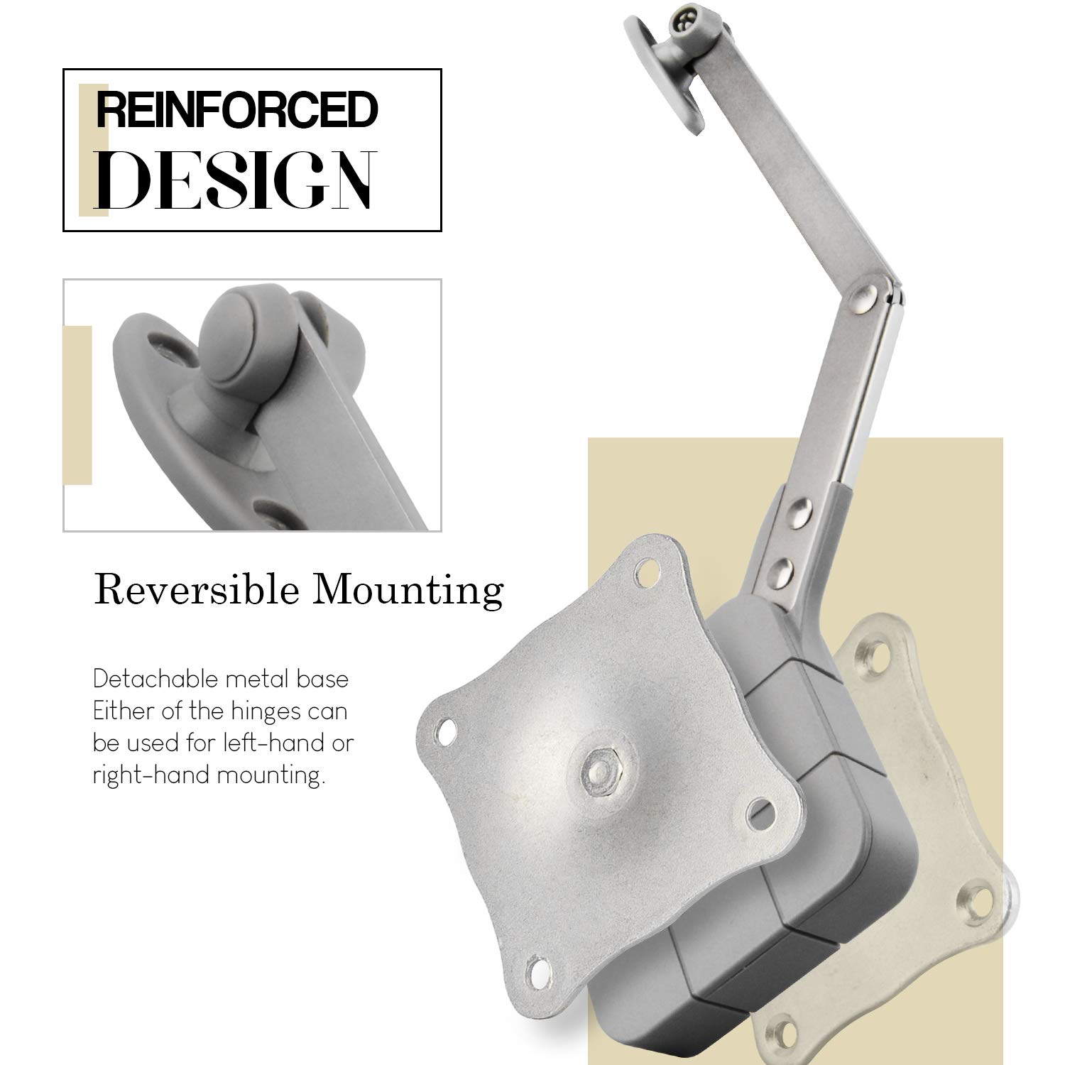 Morinbo Toy Box Hinges Soft Close Lid Stay 90 Degree Open, Lid Support