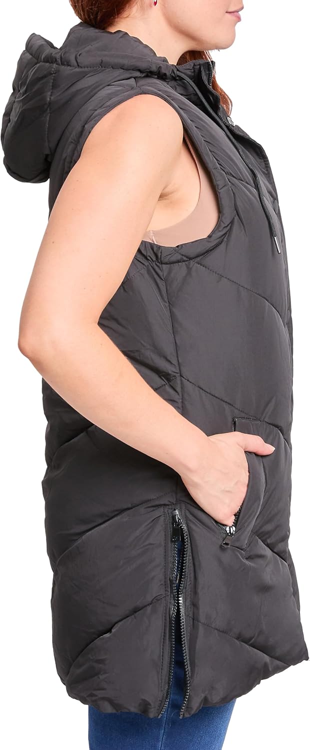 Royalty For Me womens Women's Adjustable Snap Puffer Vest - Image 2