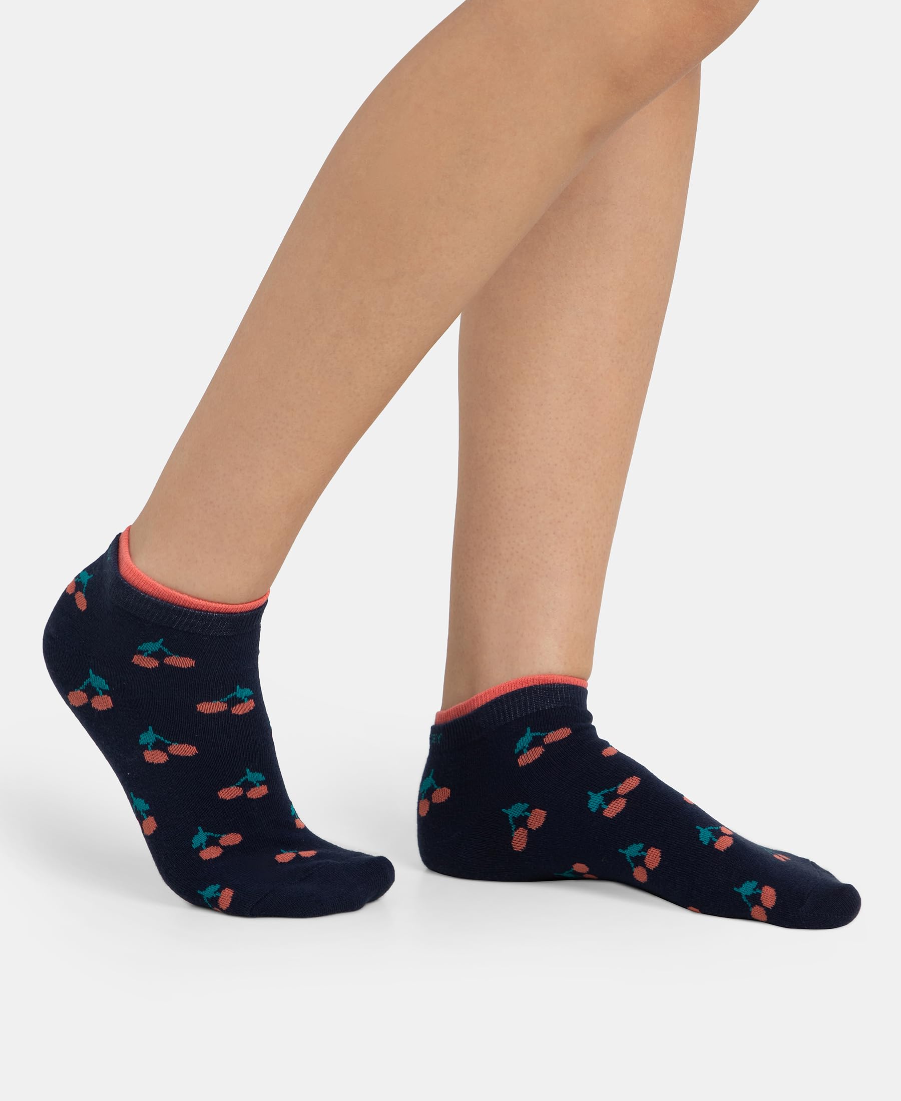 Jockey 7480 Women's Compact Cotton Stretch Low Show Socks with StayFresh Treatment (Pack of 2)_Peacoat & Oat Meal_FREE SIZE - Image 9 thumbnail