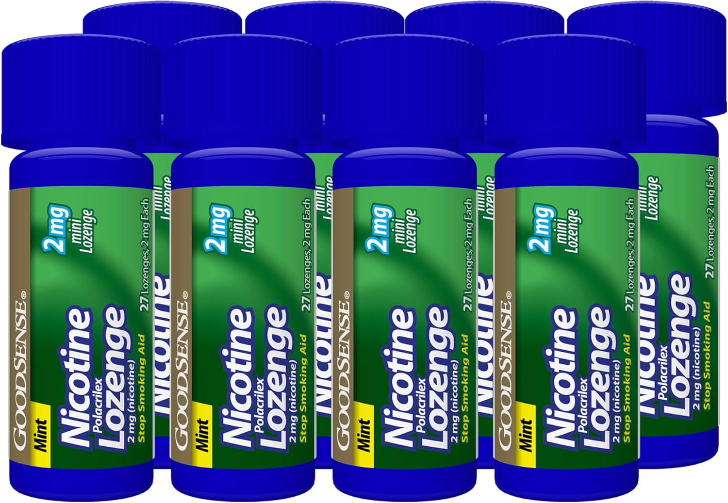 GoodSense Mini Nicotine Polacrilex Lozenge, 2 mg (Nicotine), Mint Flavor, 216 Count