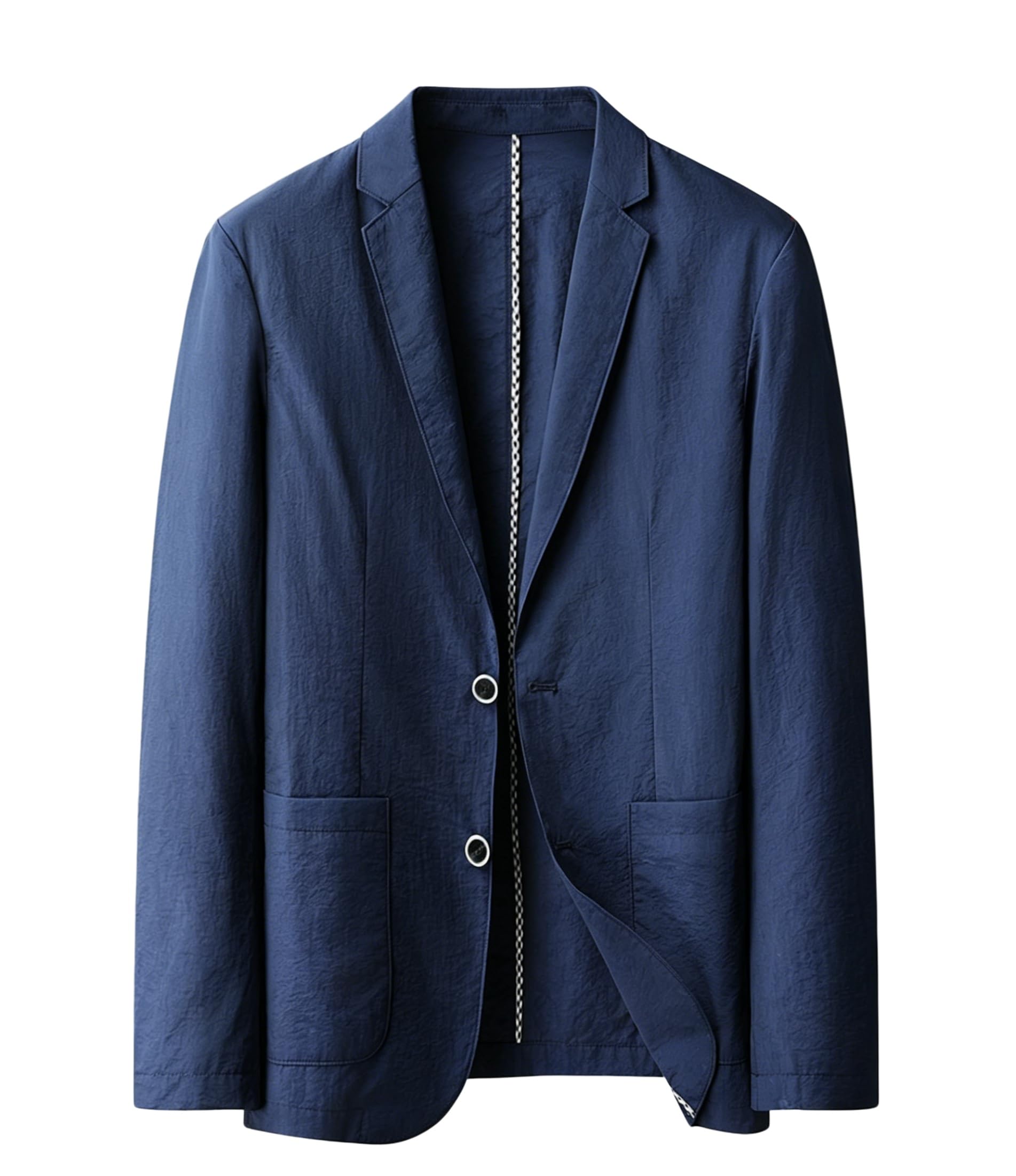 Genérico Blazer Casual Elegante para Hombre, Mezcla De Algodón, Sin Planchado, Corte Regular, Ligero, Deportivo, para Verano, Resistente A Las Arrugas, Ideal para Bodas, Negocios, Vacaciones Y Via