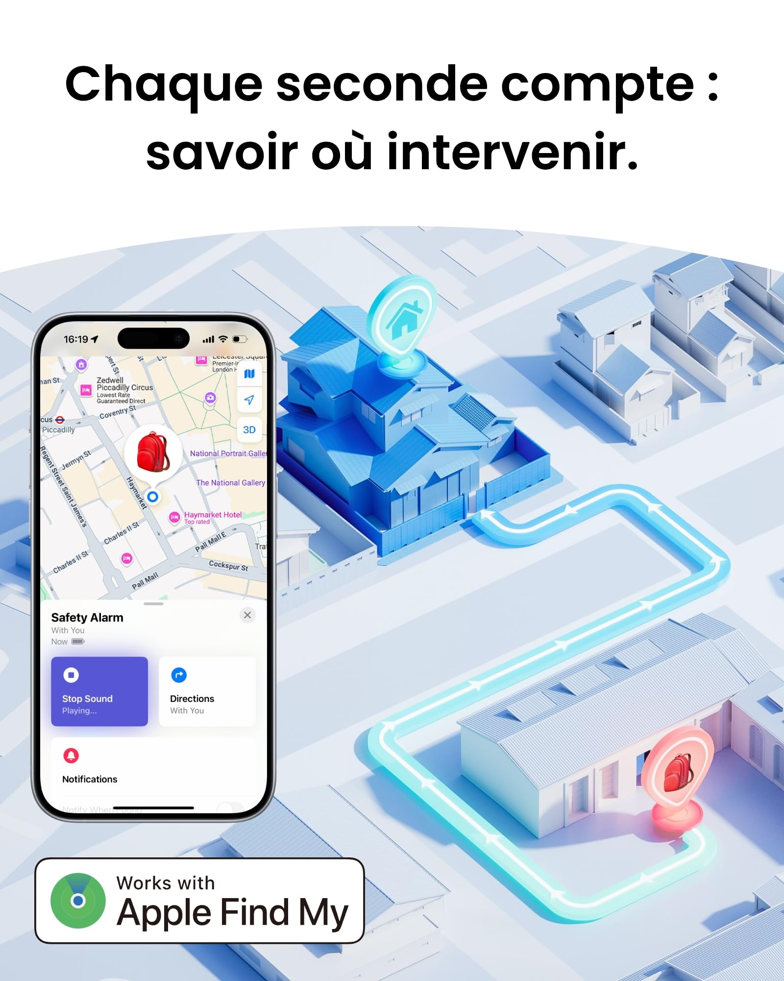 SwitchBot Alarme de Sécurité Personnelle, 130dB Sirène puissante & Lumière stroboscopique, Porte-clés d'Autodéfense IP65 avec Alertes de Localisation, Parfaite pour Femmes, étudiants et Enfants, Blanc