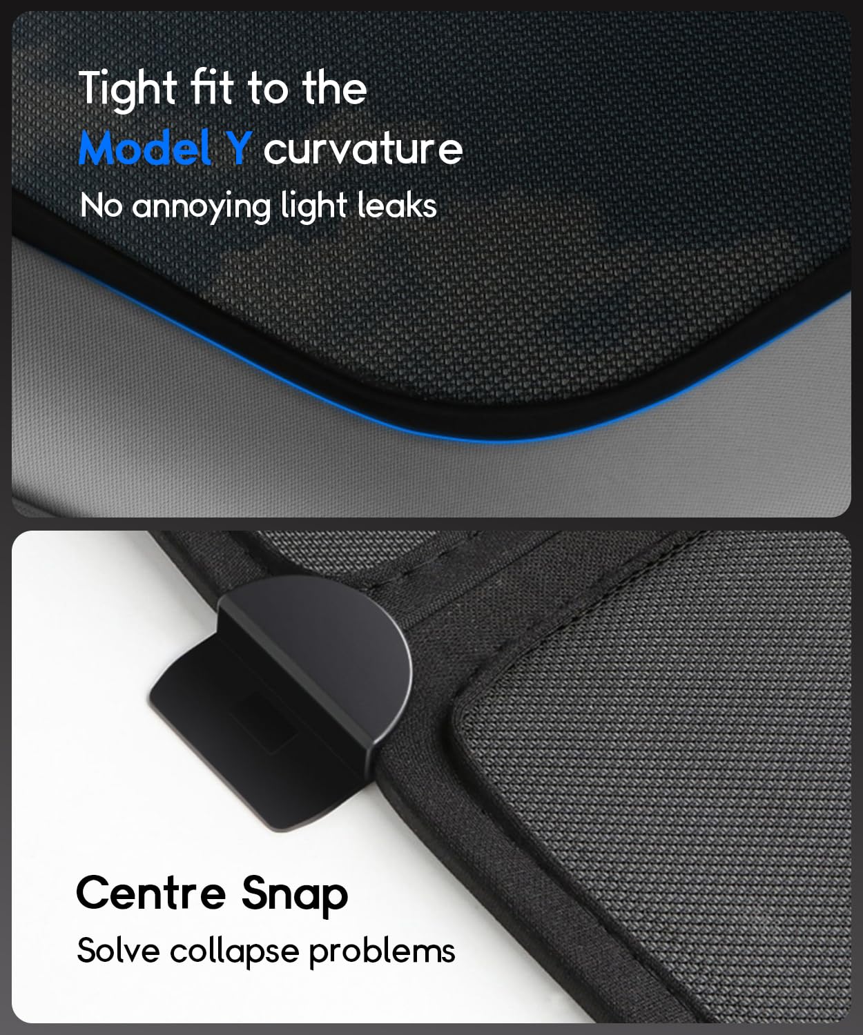 EVAUTO Tesla Model Y Tettuccio parasole Coperchio parasole Blocchi Raggi UV Lucernario Sole Protezione solare UV per bambini Adulti Animali domestici-nero