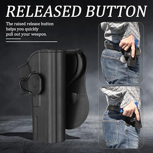 Vista 19 de Funda OWB para Glock 17 17L 19 19X 22 23 26 27 31 32 33 (no para MOS), mano derecha