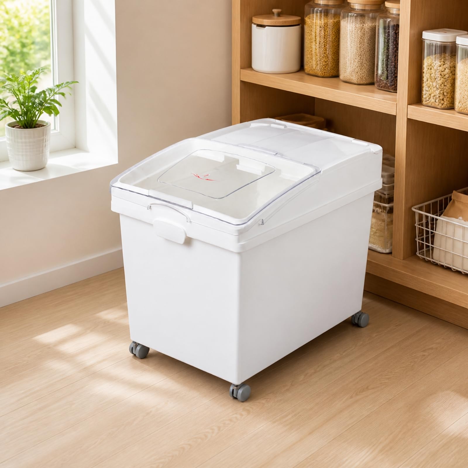 Baoblaze Contenitore per Riso in Misurino, 40L, Coperchio Scorrevole