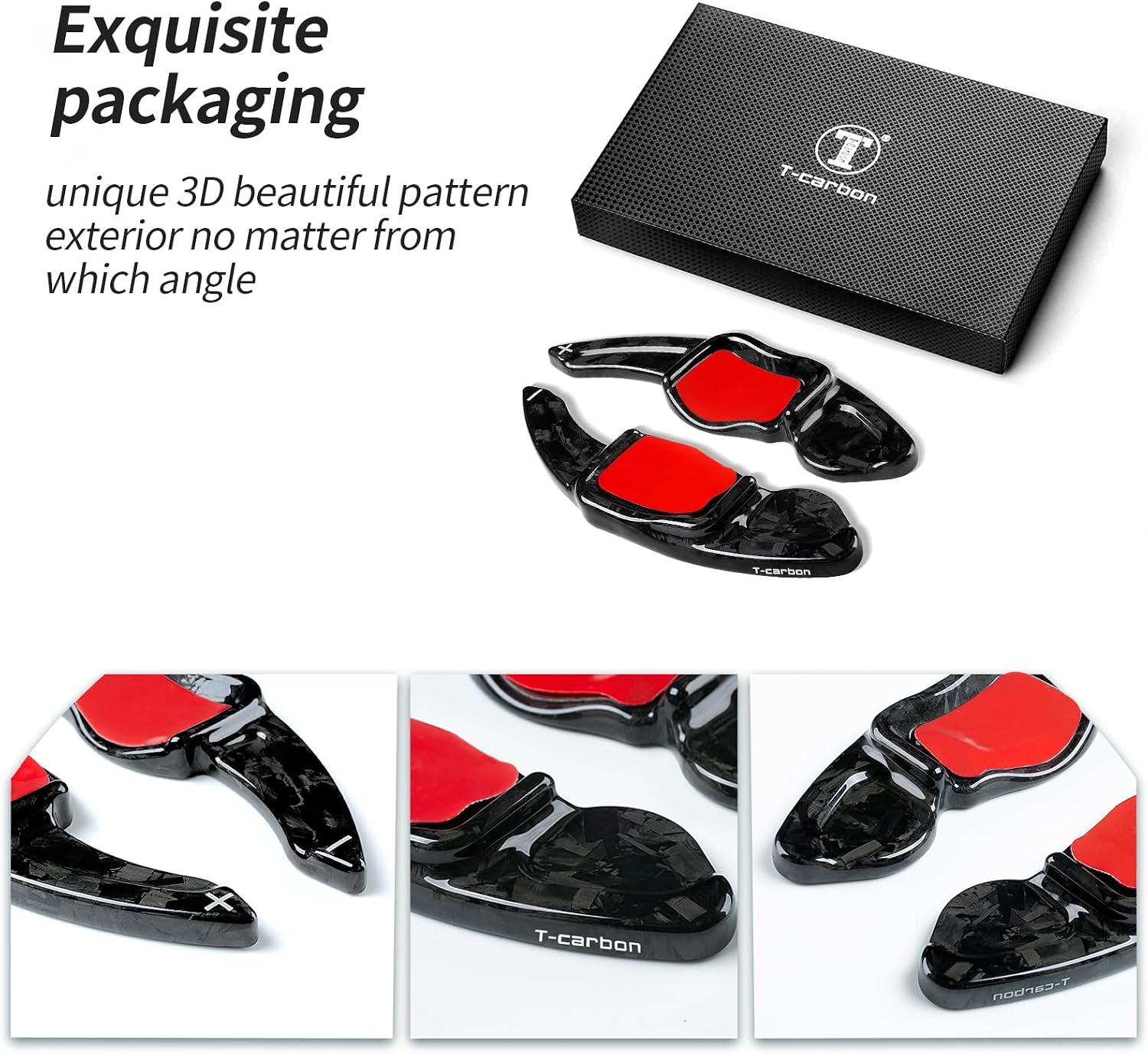 T-carbon Paddle Shifter Extensions Fits Volkswagen MK6 Golf CC Beetle Jetta 2012 2013 2015;Forged Carbon Fiber Steering Wheel Shifter Paddle Cover Trim Fits Sagitar GLI Lamando GTS Polo Accessories
