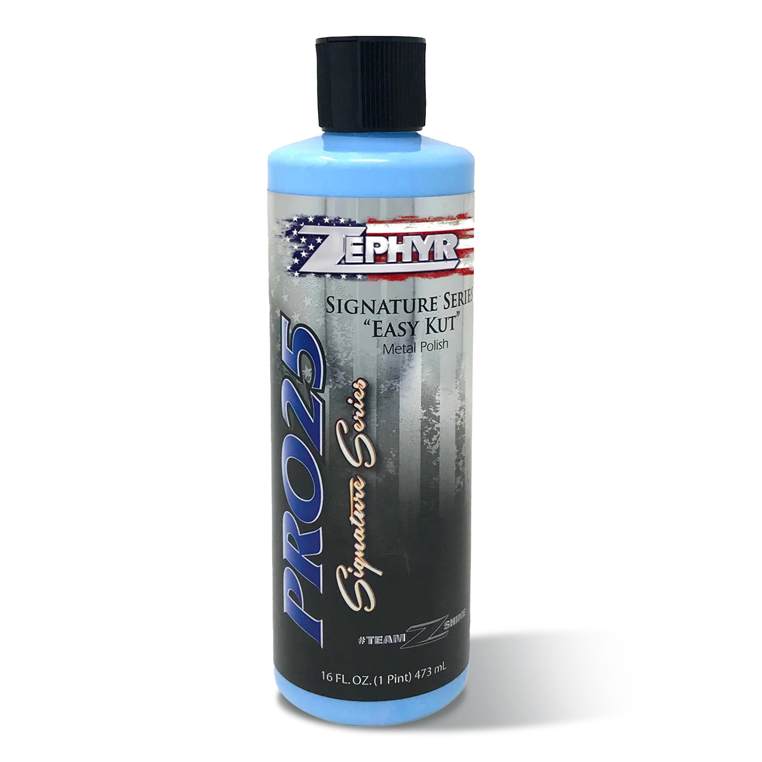 Zephyr - Pro 25 Easy Kut Liquid Metal Polish - Stainless Steel, Chrome, & Aluminum Polish - Metal Polishing for Lifted Trucks, Show Vehicles, Motorcycles, & More - 16 oz.